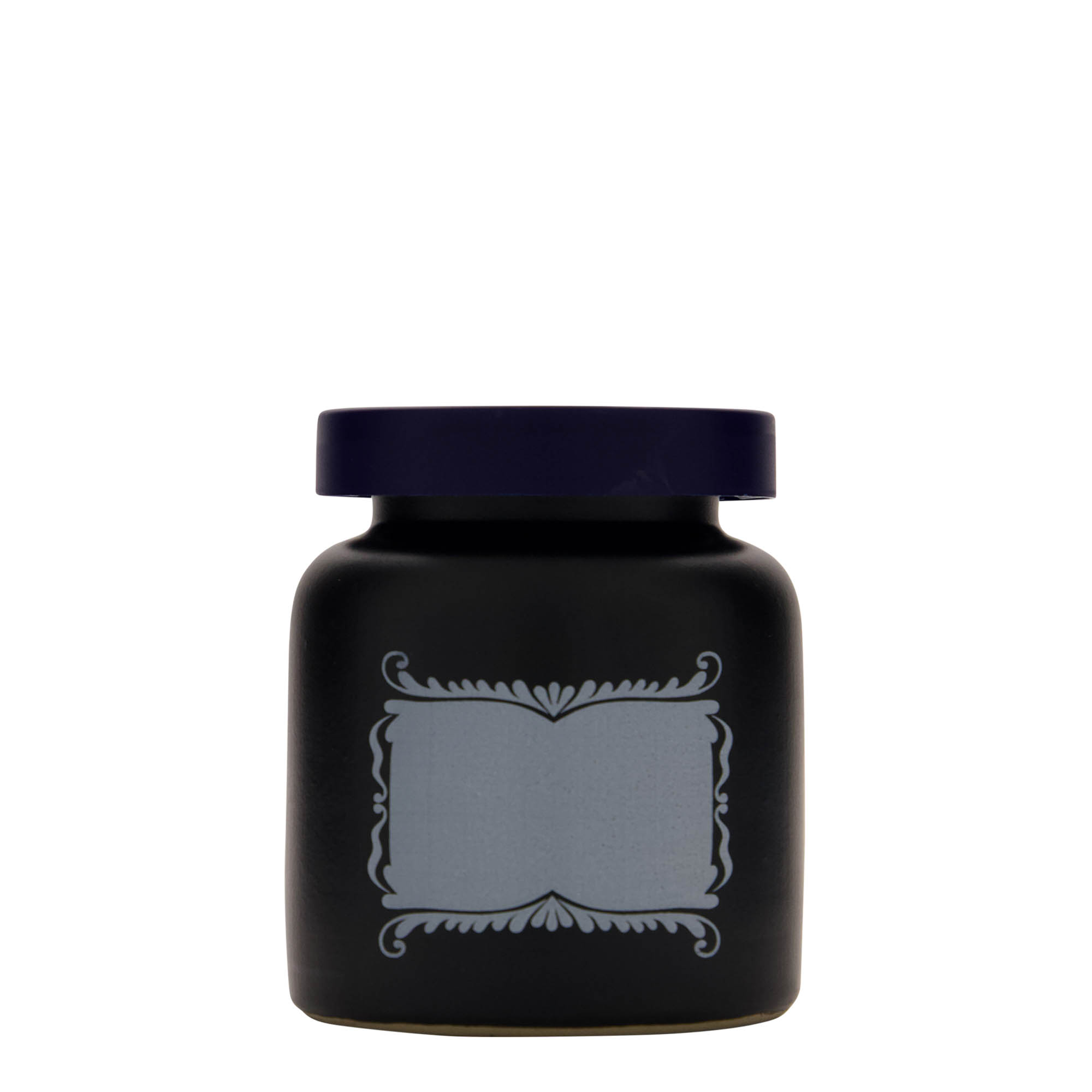 270 ml vrč od kamene keramike, motiv: polje za etiketu, keramika, crna, otvor: poklopac na navoj 270 ml vrč od kamene keramike, motiv: polje za etiketu, keramika, crna, otvor: poklopac na navoj