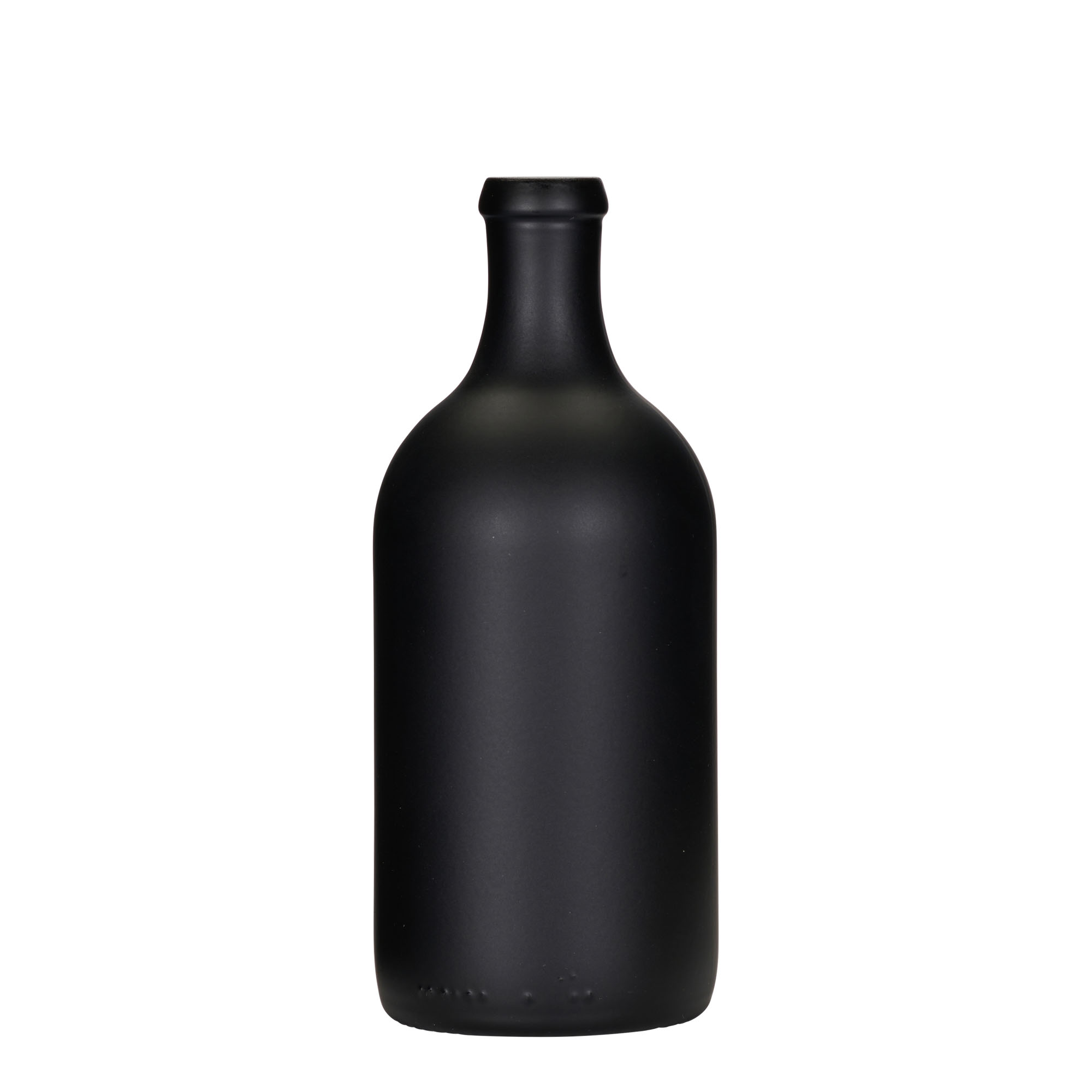 500 ml staklena boca 'Ginevra Leggera', crna, grlo: čep