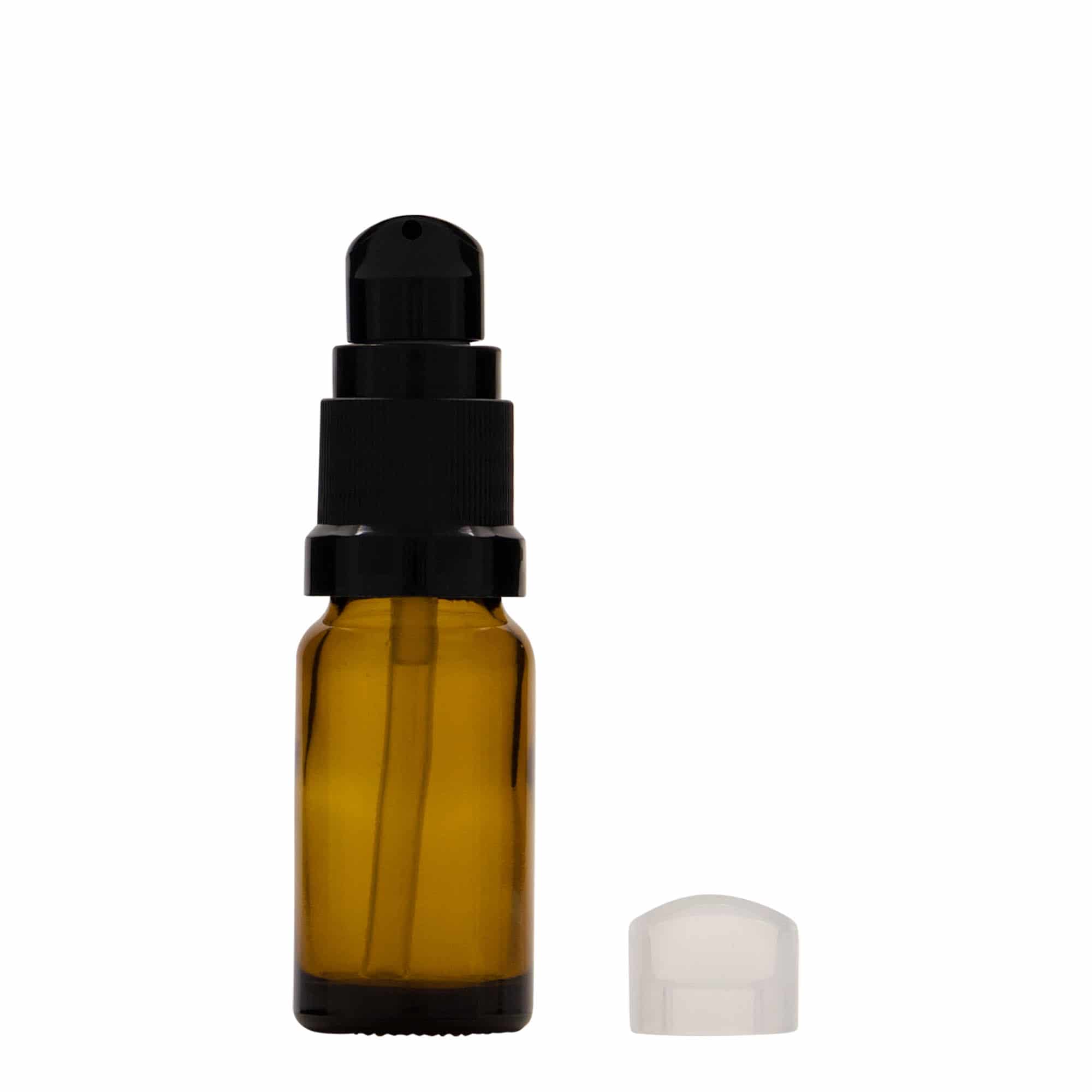 Medicinska flaša sa pumpicom za losion 10 ml, staklo, smeđa, otvor: DIN 18