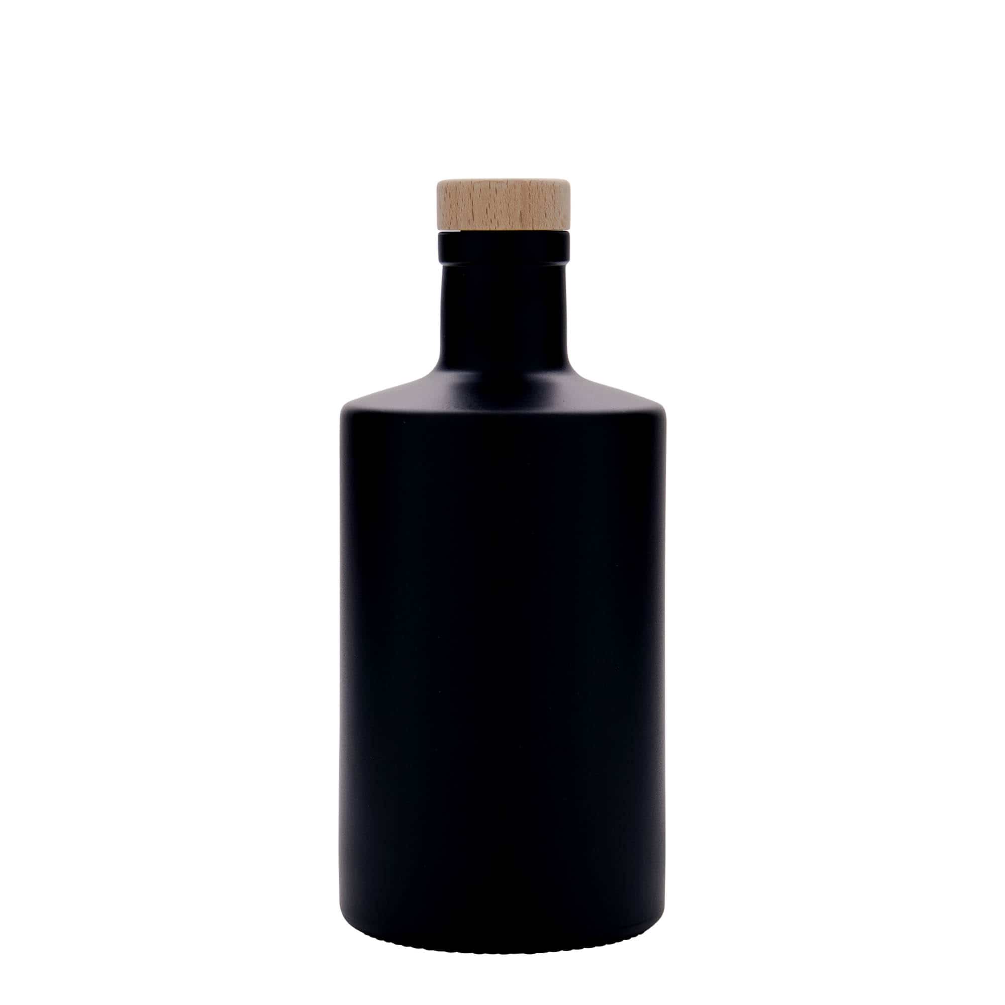 Staklena flaša 500 ml 'Caroline', crna, otvor: Pluto
