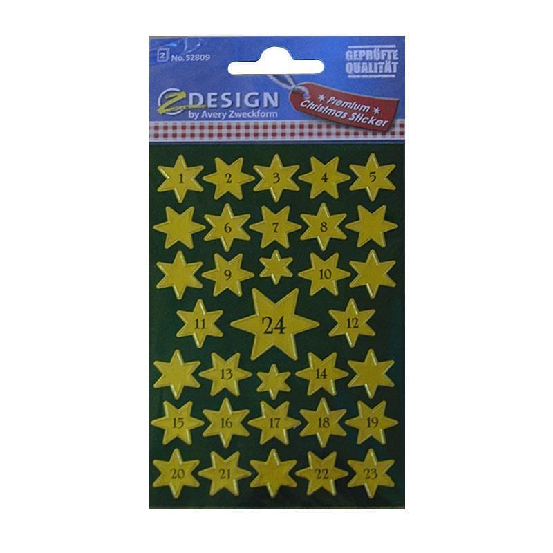 Zweckform naljepnice 'Adventski kalendar 1-24', papir, zlatna