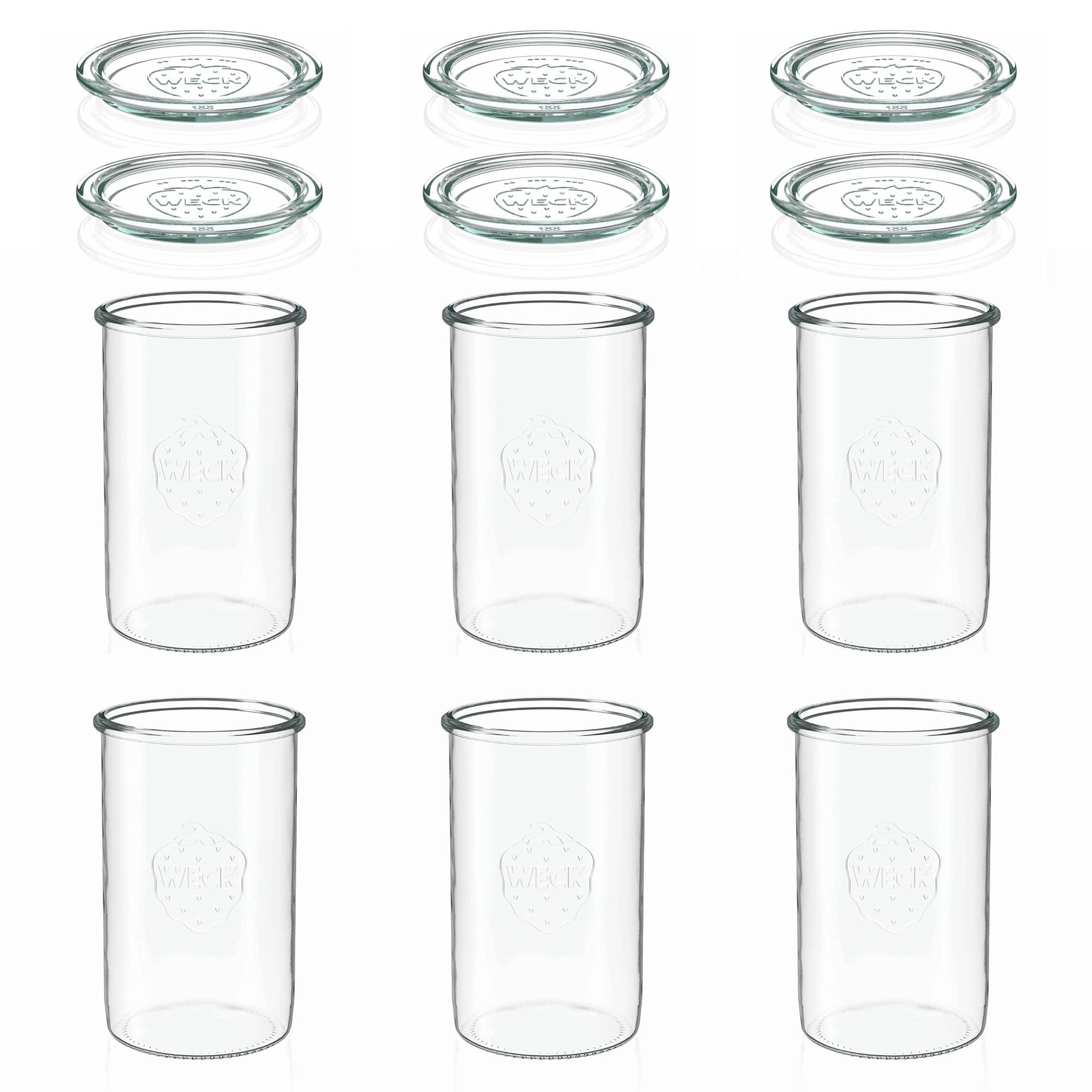 6x 1000 ml WECK staklenka za preokretanje sa staklenim poklopcem RR 100