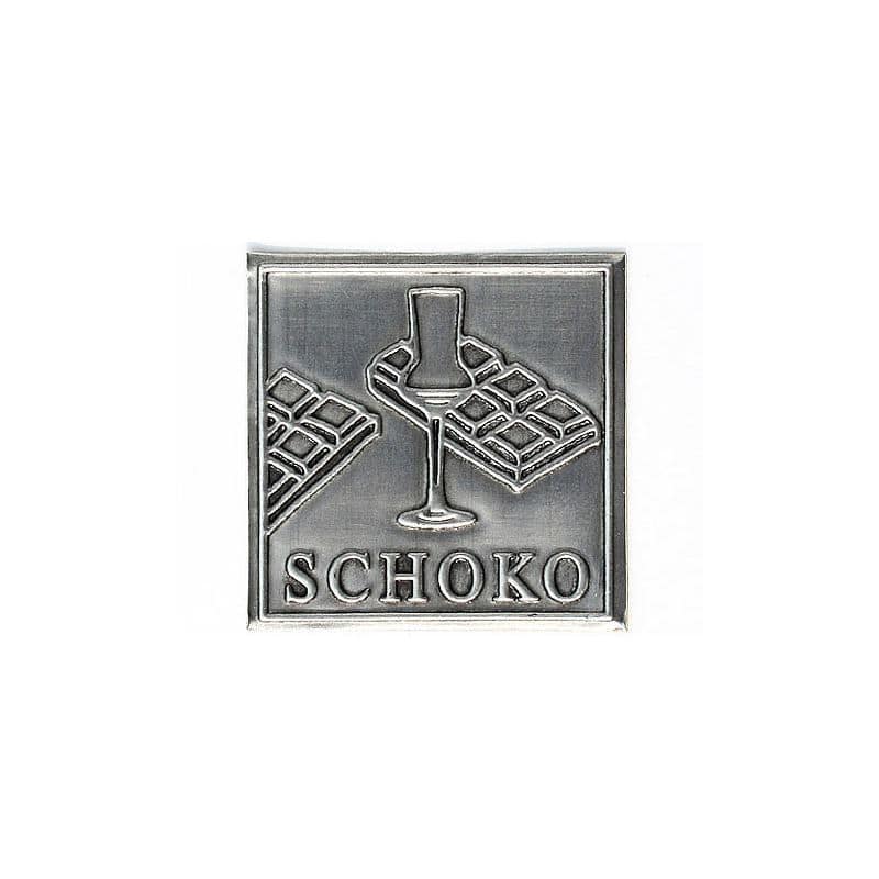 Limena etiketa 'Čokolada', kvadratna, metal, srebrna