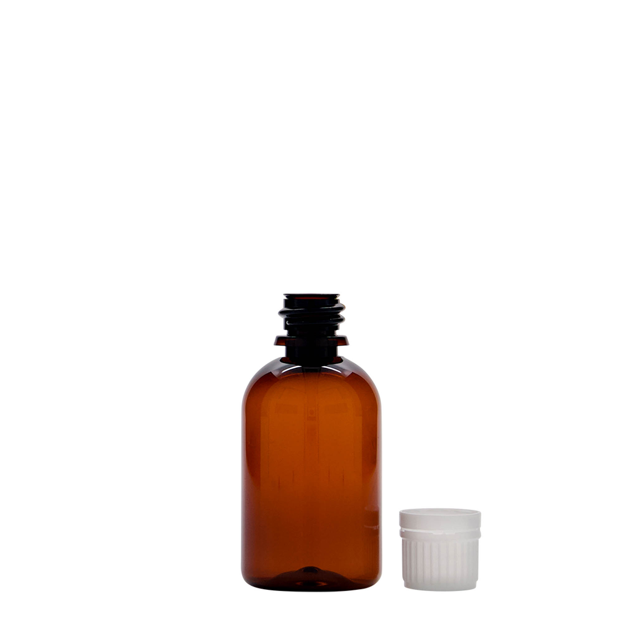 50 ml PET-medicinska boca 'Easy Living', smeđa, plastika, grlo: DIN 18