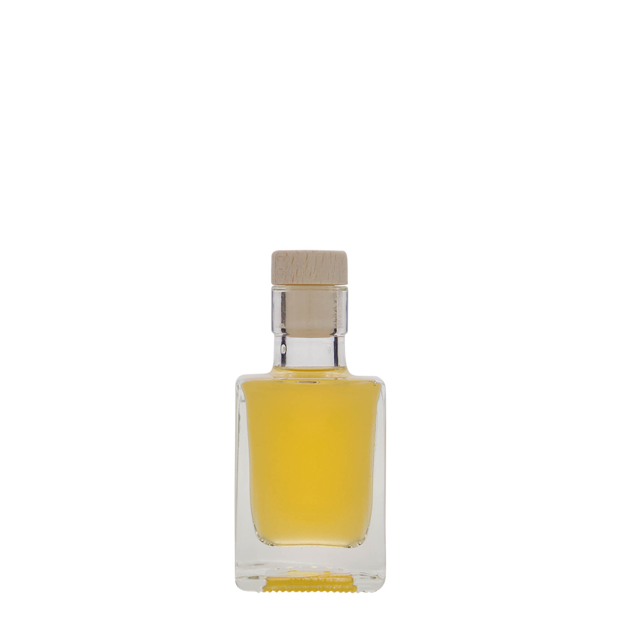 50 ml staklena boca 'Cube', kvadratna, otvor: čep