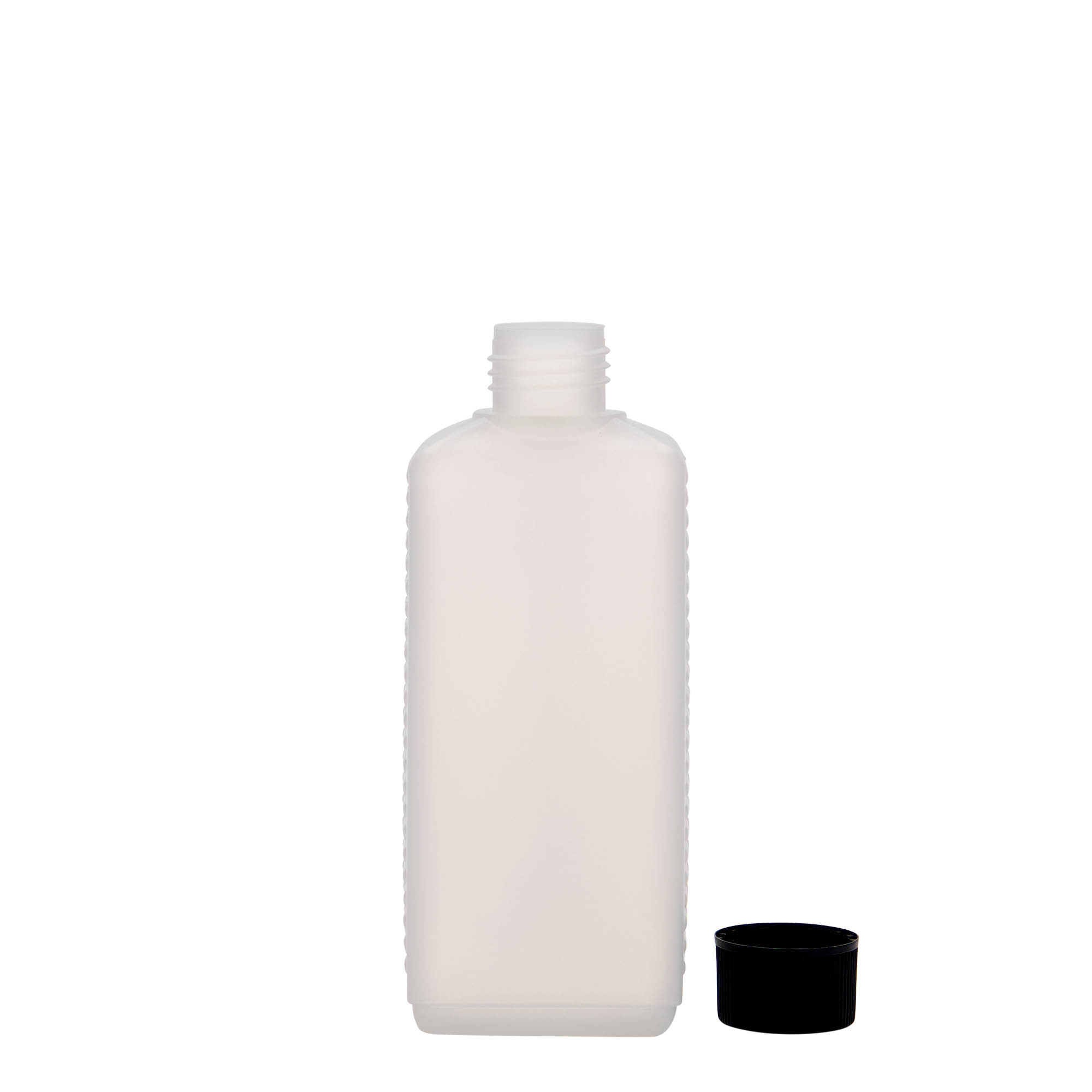 250 ml kanister boca, pravougaona, HDPE plastika, prirodna, grlo: DIN 25 EPE