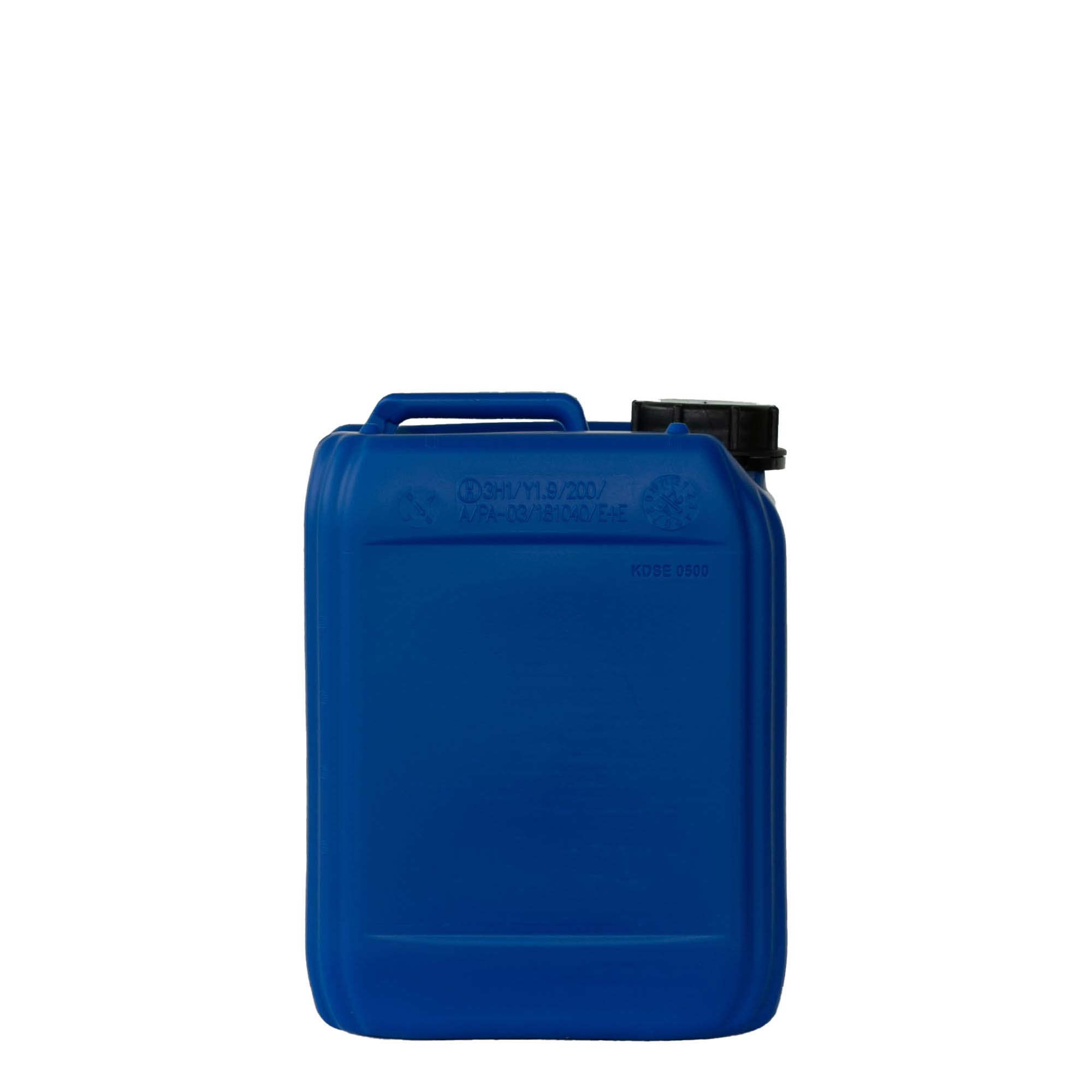 5 l kanister, pravougaoni, HDPE-plastika, plavi, otvor: ND 55