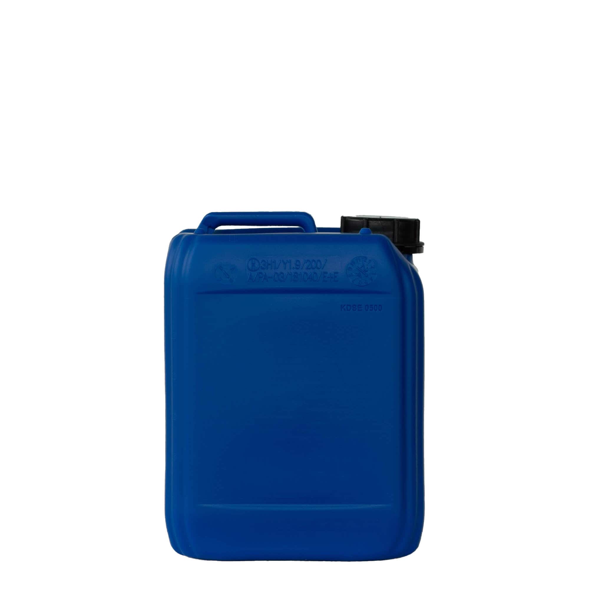 5 l kanister, pravougaoni, HDPE-plastika, plavi, otvor: ND 55