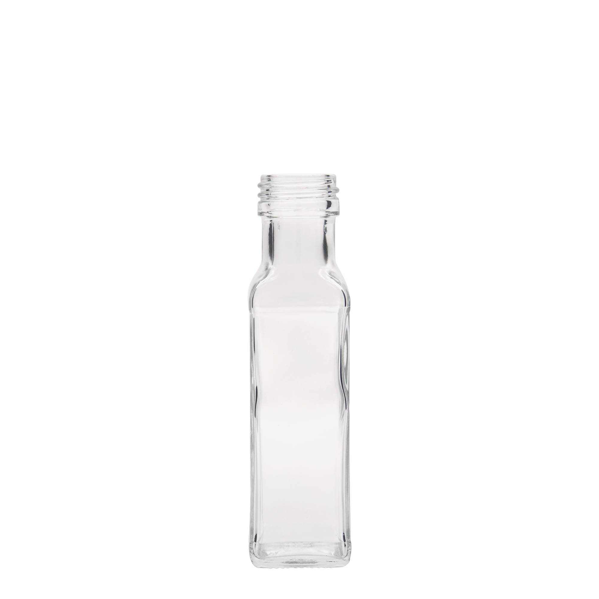 100 ml staklena boca „Marasca“, kvadratna, grlo: PP 31,5
