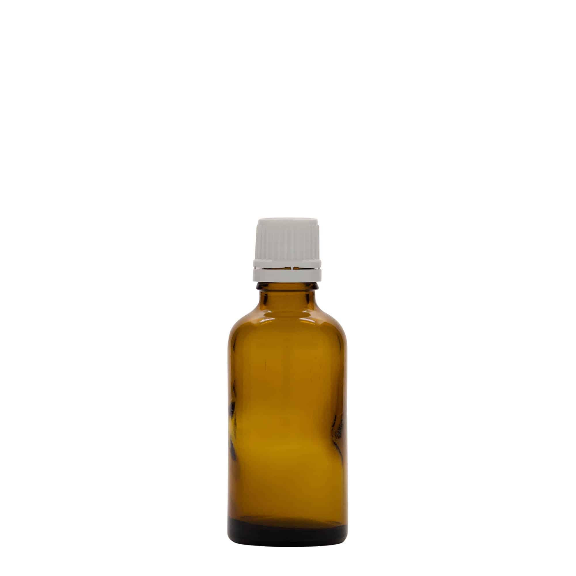 Medicinska flaša 50 ml, staklo, smeđa, otvor: DIN 18