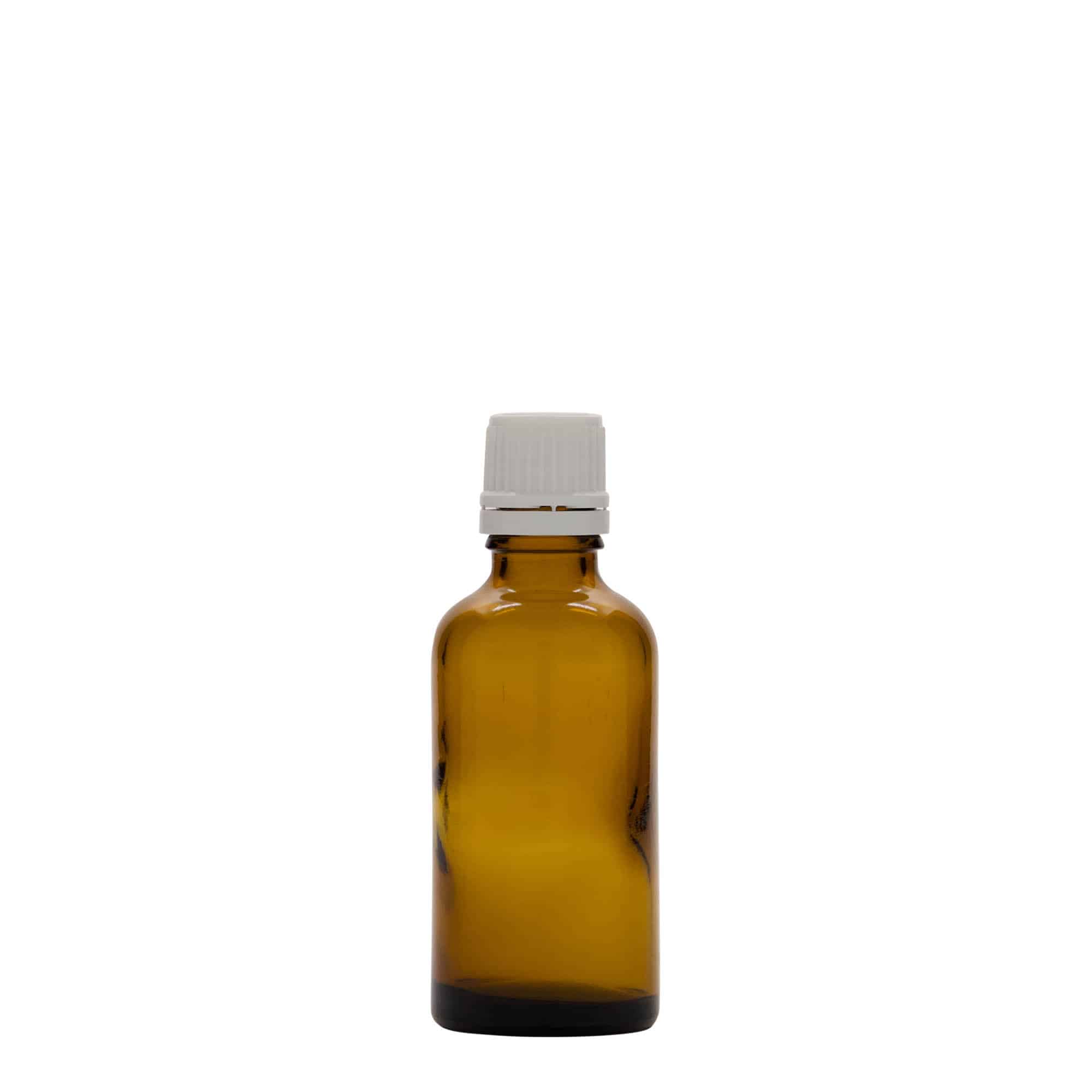 50 ml medicinska boca, staklena, smeđa, grlo: DIN 18