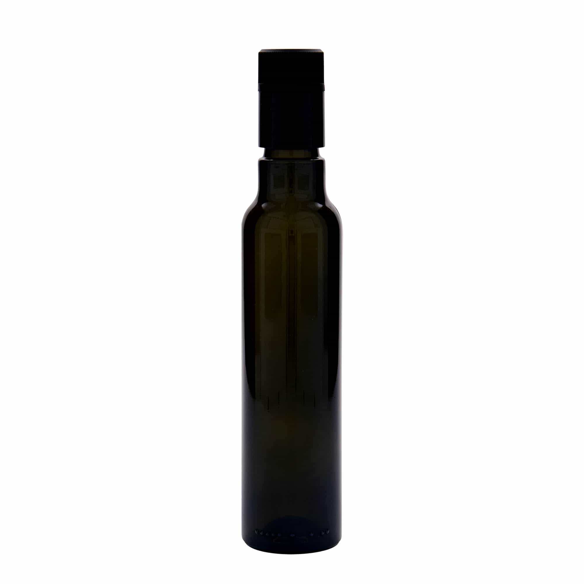 250 ml boca za sirće/ulje 'Willy New', staklo, antikno zelena, grlo: DOP