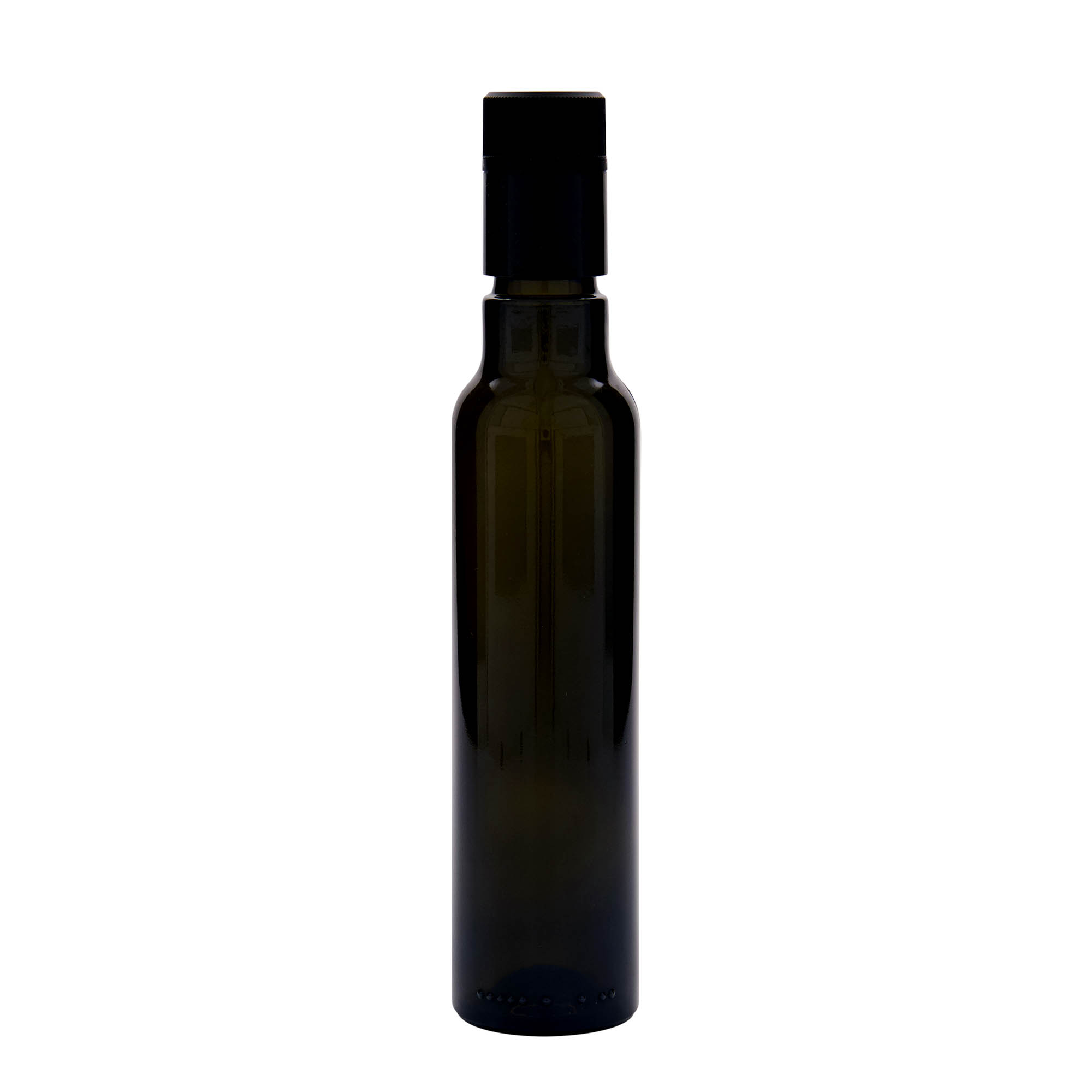 250 ml boca za sirće/ulje 'Willy New', staklo, antikno zelena, grlo: DOP 250 ml boca za sirće/ulje 'Willy New', staklo, antikno zelena, grlo: DOP