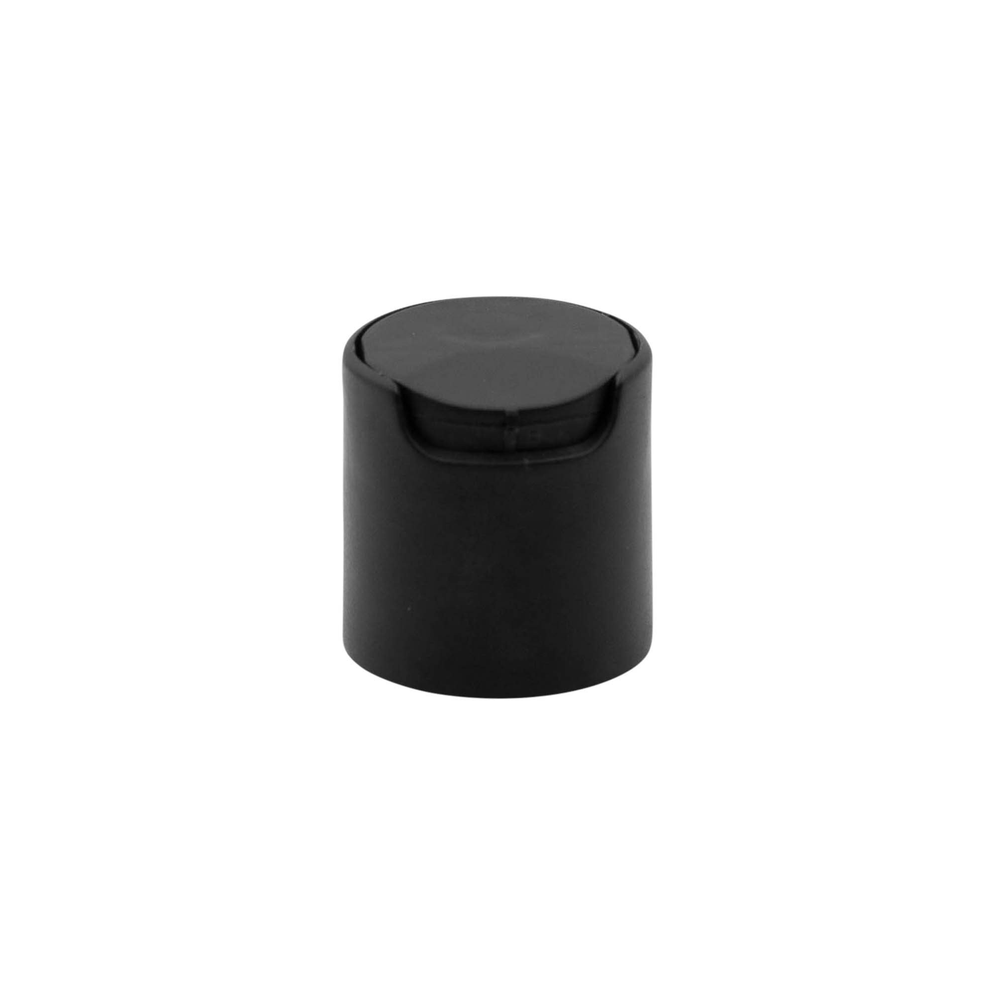 Zatvarač na navoj Disc Top, PP plastika, crni, za grlo: 24/410