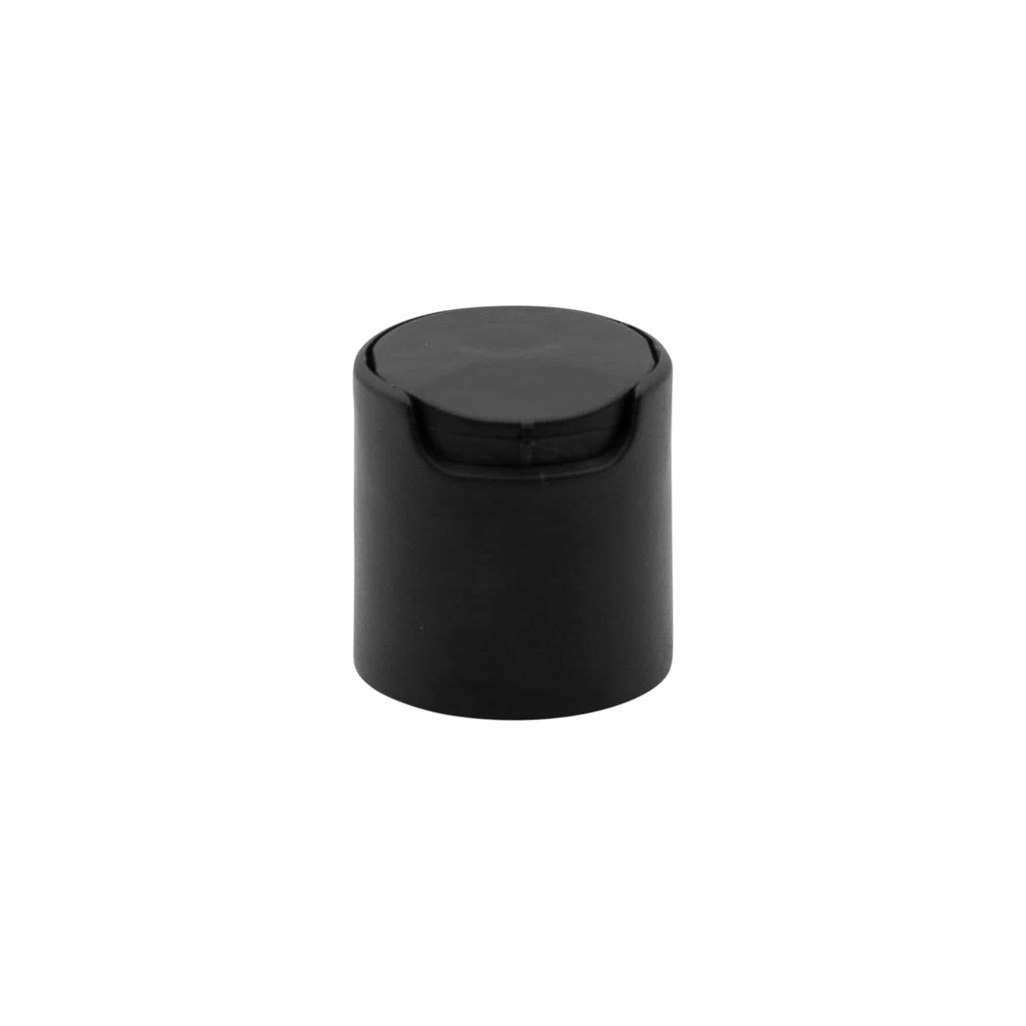 Zatvarač na navoj Disc Top, PP plastika, crni, za grlo: 24/410