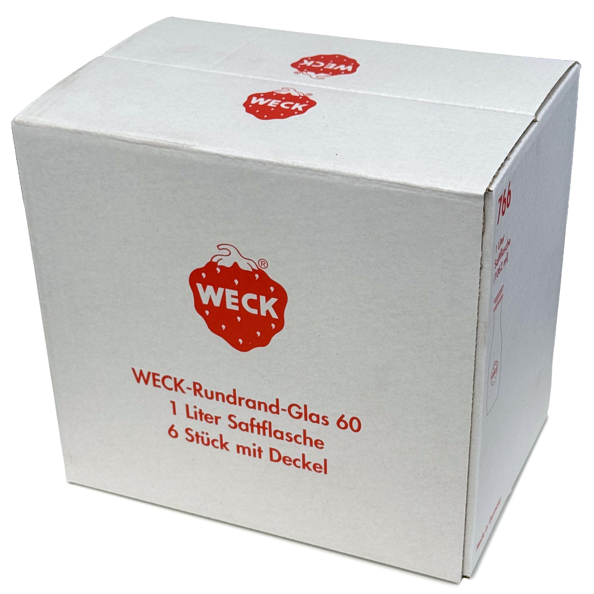 6x 1000 ml WECK flasa za sok sa staklenim poklopcem RR 60