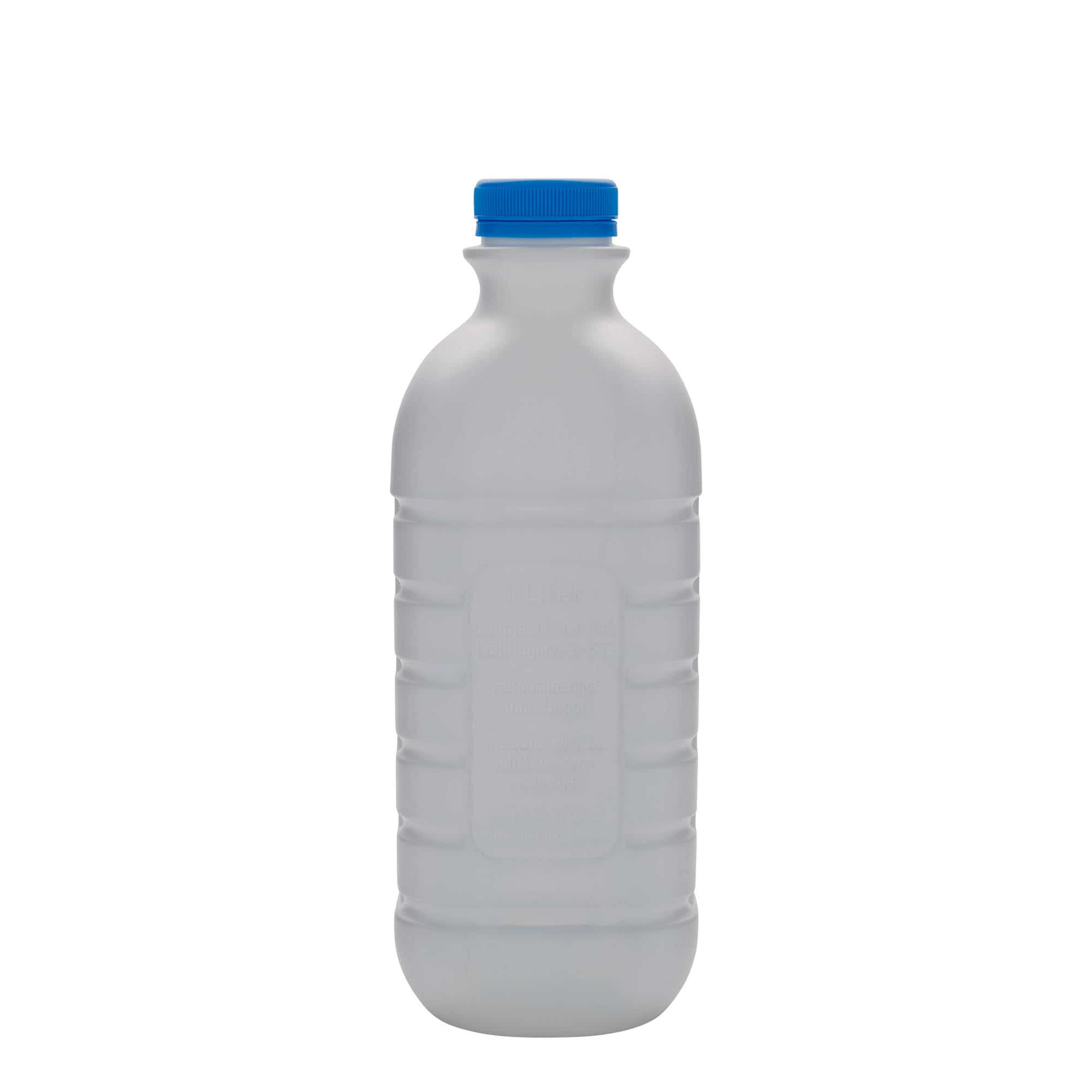 Flaša za mlijeko 1.000 ml, kvadratna, HDPE plastika, bijela, otvor: PEHD40