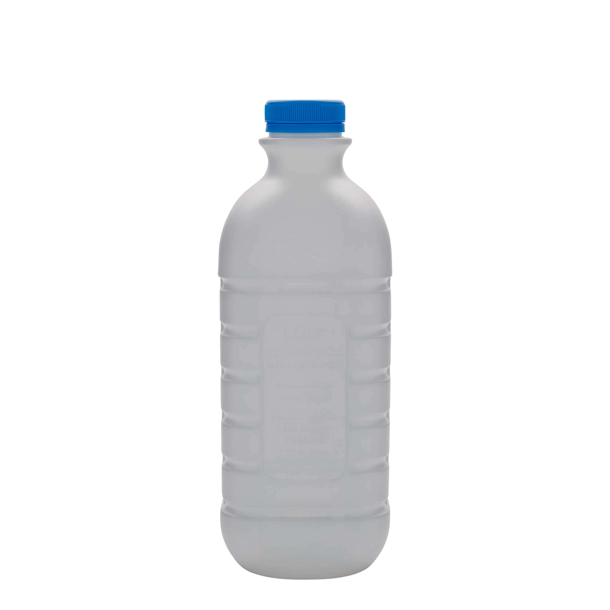 1.000 ml boca za mlijeko, pravokutna, HDPE plastika, bijela, grlo: PEHD40