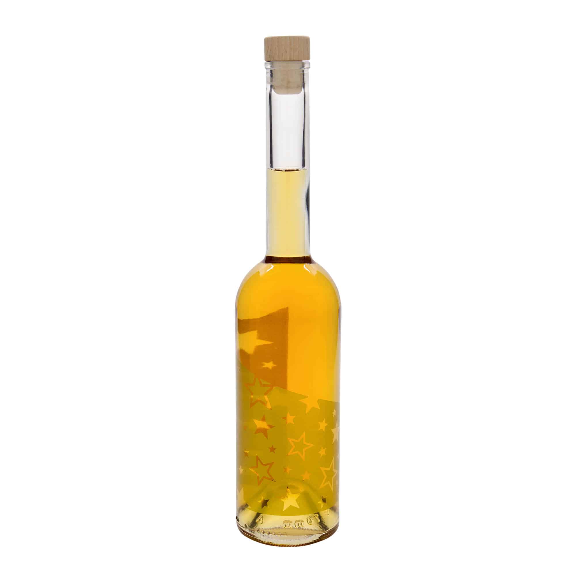 Staklena flaša 500 ml 'Opera', motiv: Zlatne zvijezde, otvor: Pluto