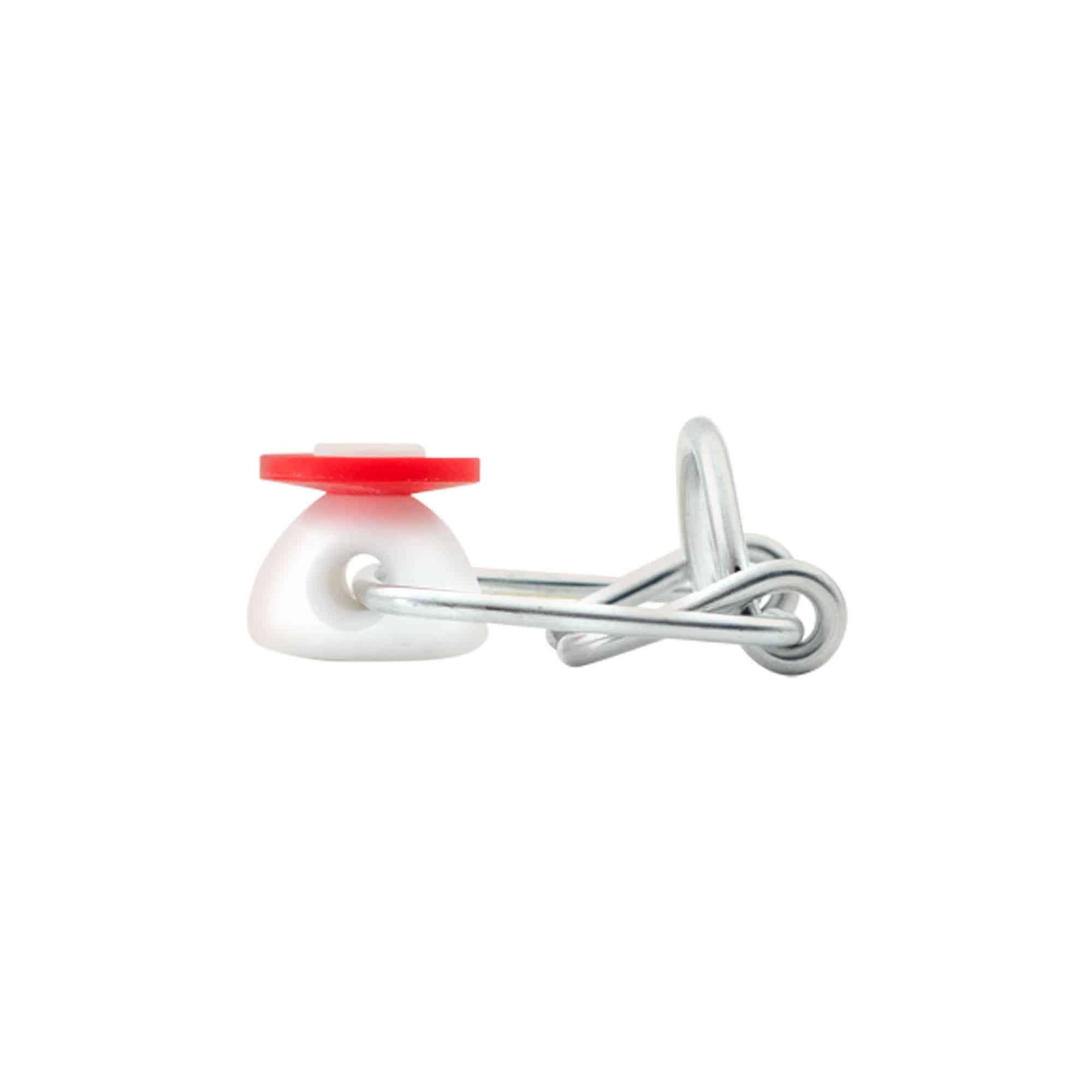 Mini zatvarač sa žicom, plastika, crveno-bijela Mini zatvarač sa žicom, plastika, crveno-bijela