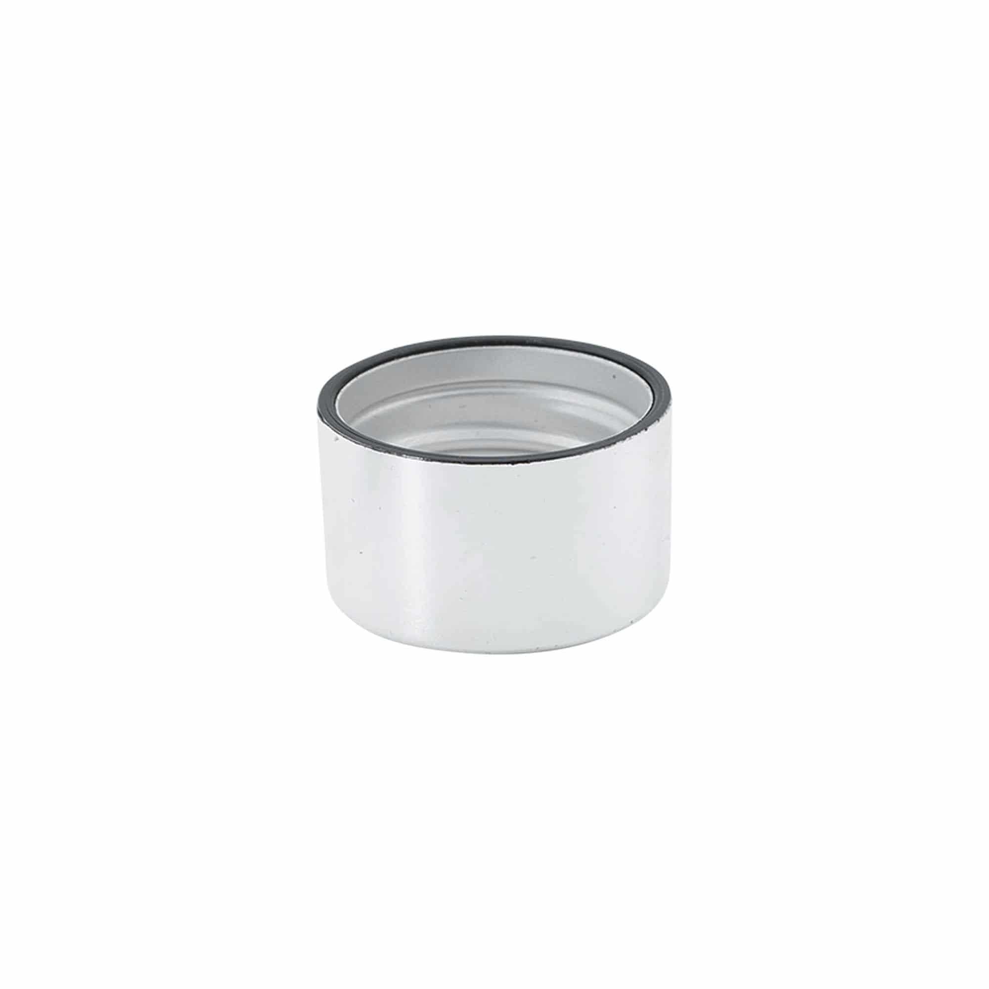 Navojni zatvarač, metal-plastika, srebrni, za otvor: PP 28