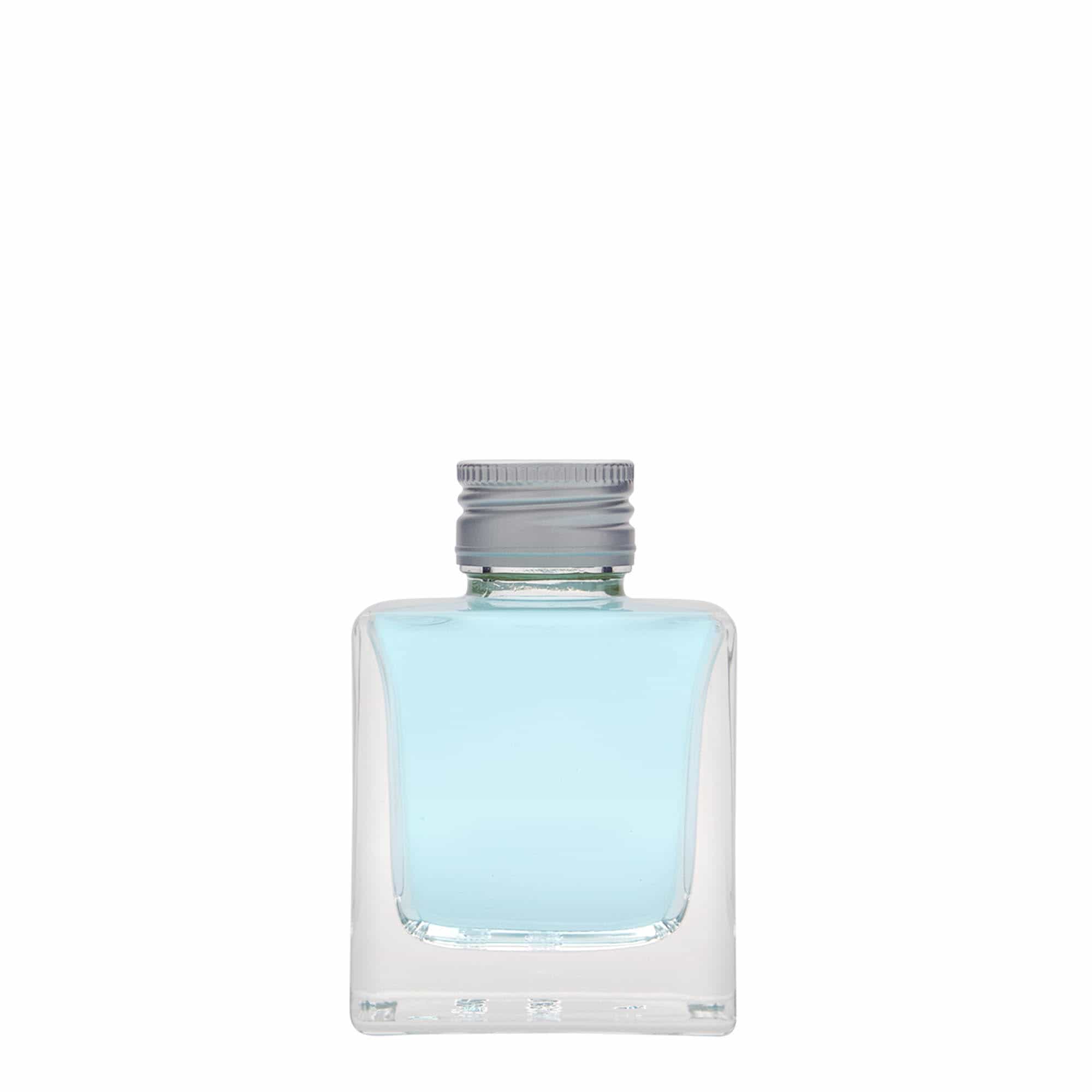 Staklena flaša 100 ml 'Cube', kvadratna, otvor: PP 28