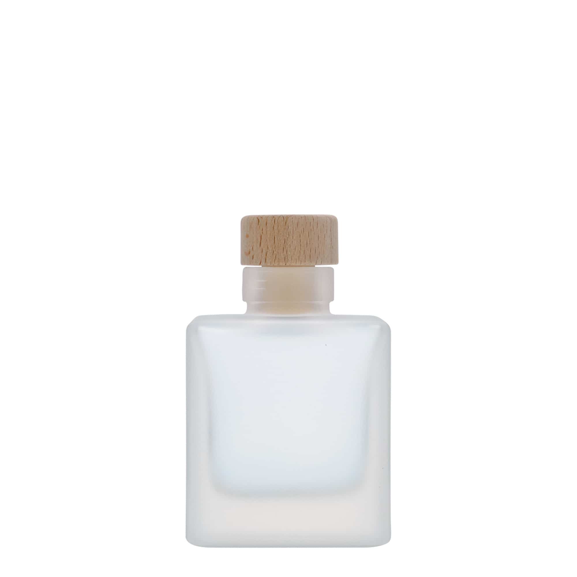 Staklena flaša 100 ml 'Cube', kvadratna, efekat leda, otvor: Pluto Staklena flaša 100 ml 'Cube', kvadratna, efekat leda, otvor: Pluto