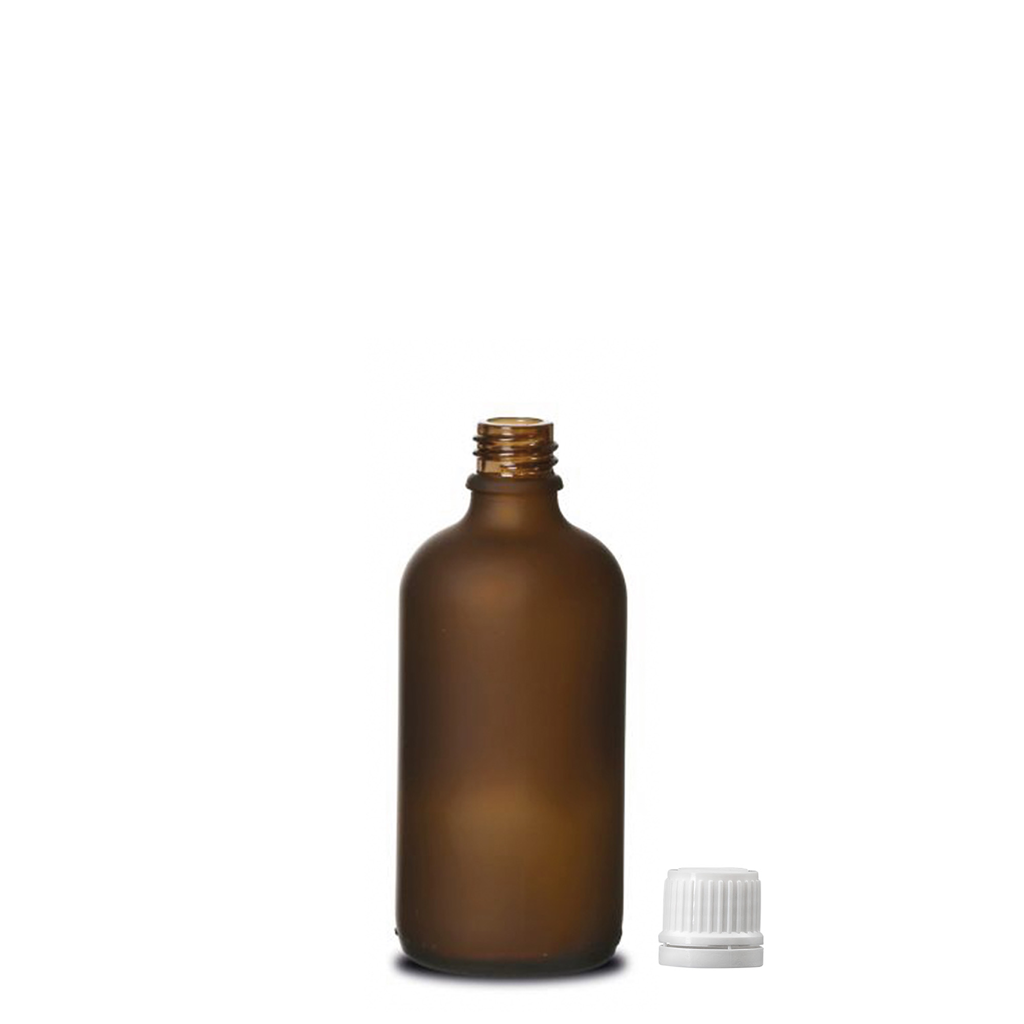 100 ml medicinska bočica, staklo, smeđa matirana, grlo: DIN 18