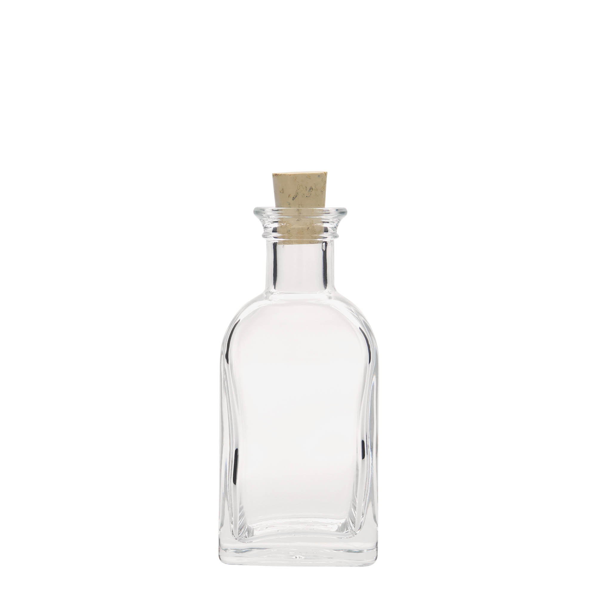 100 ml staklena boca Apotheker Carré, kvadratna, grlo: pluta