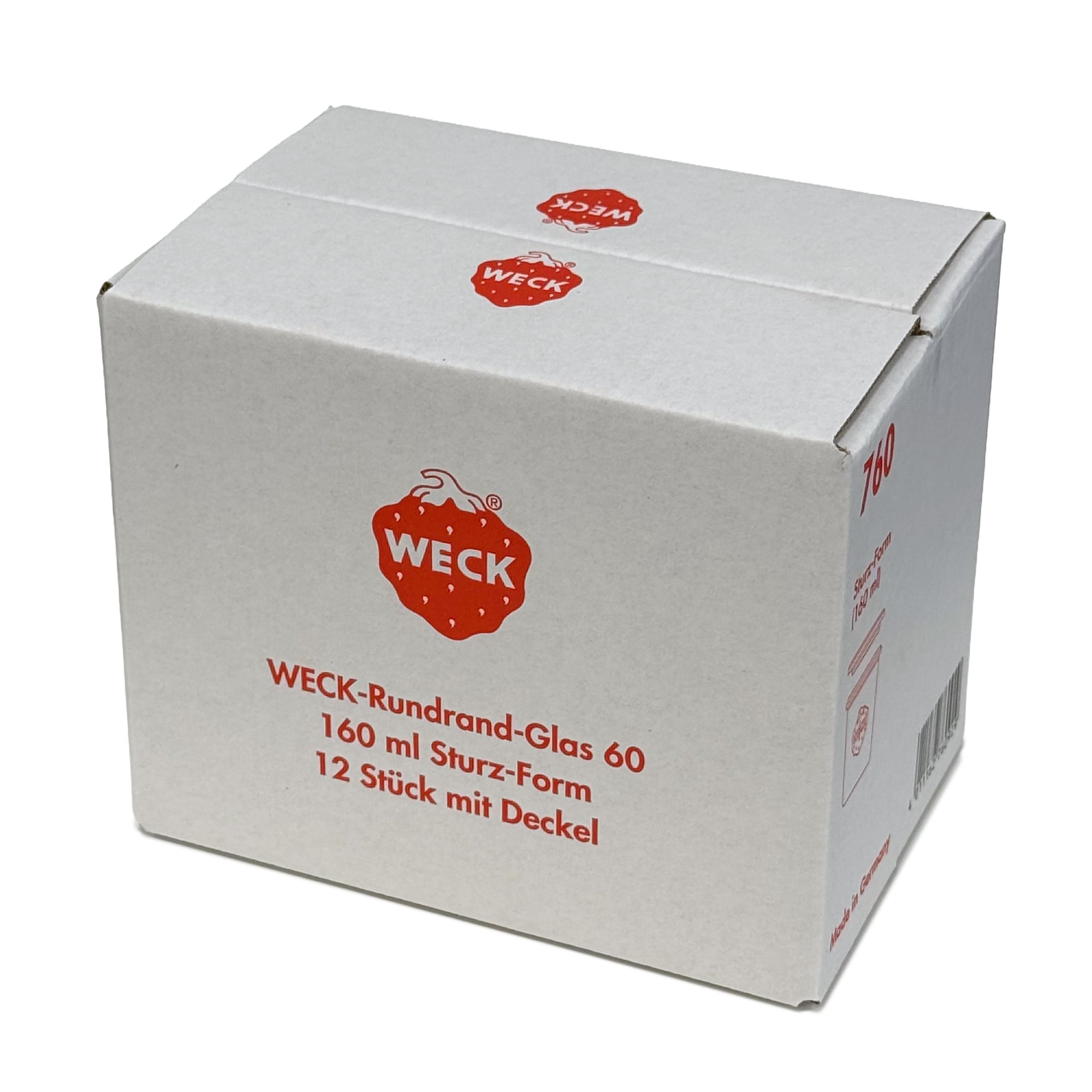 12x 160 ml WECK staklenka za preokretanje sa staklenim poklopcem RR 60