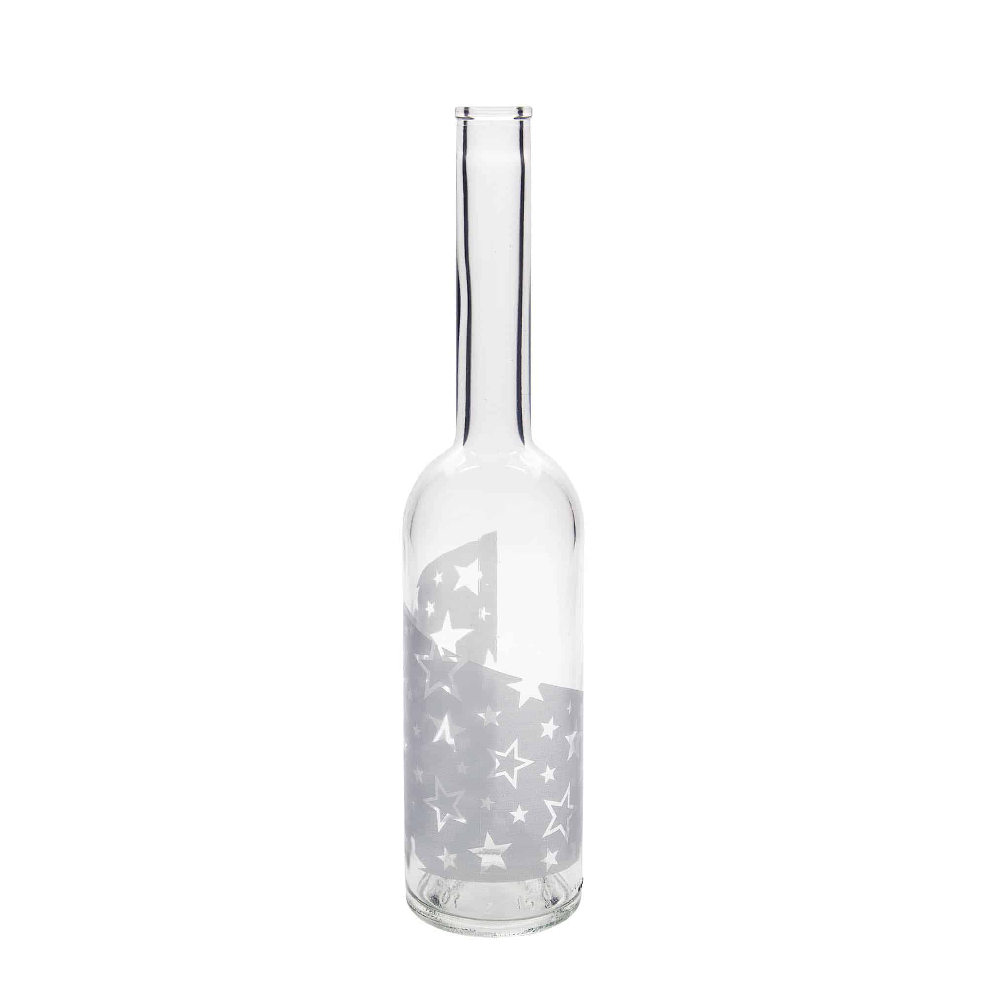 Staklena flaša 500 ml 'Opera', motiv: Srebrne zvijezde, otvor: Pluto Staklena flaša 500 ml 'Opera', motiv: Srebrne zvijezde, otvor: Pluto