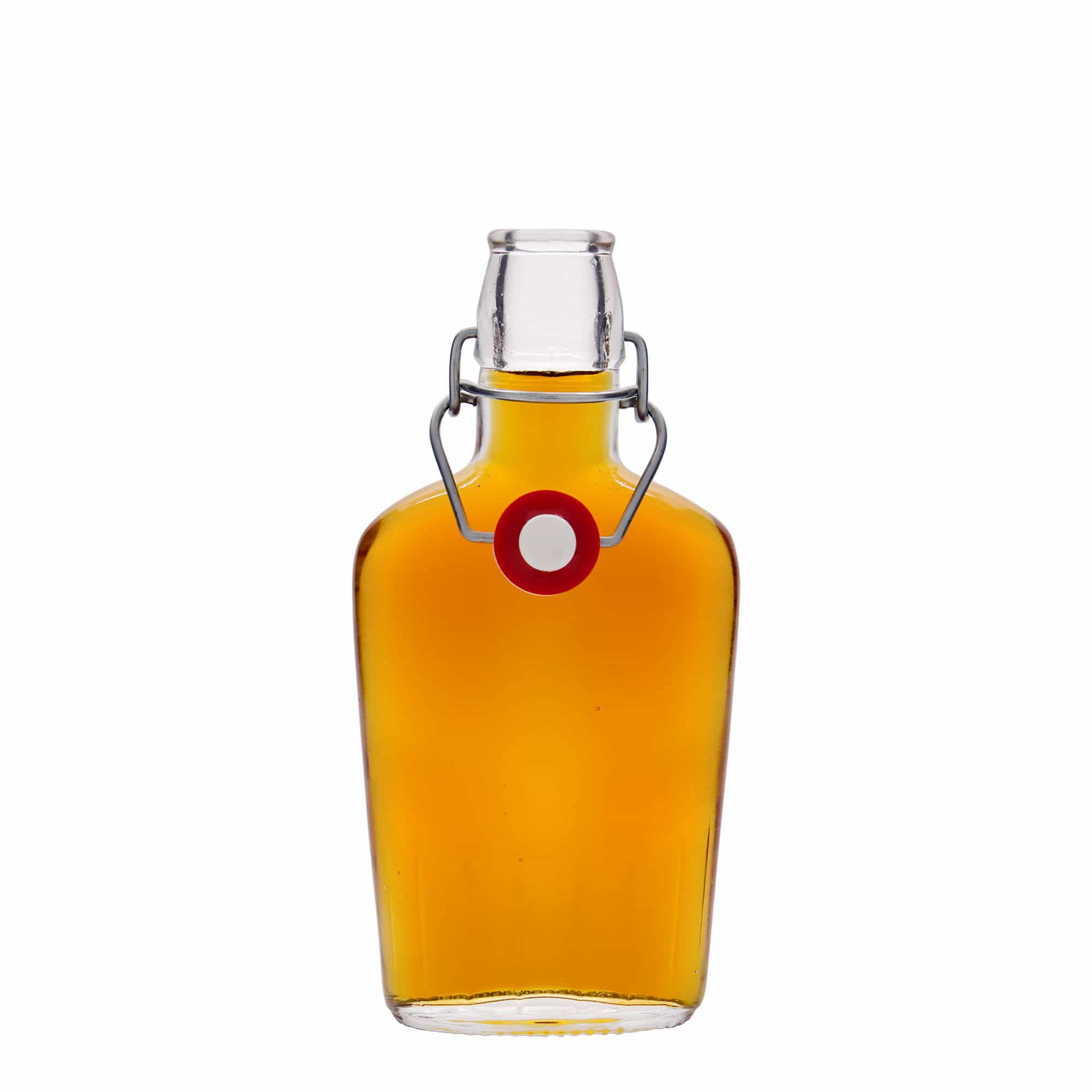 Staklena flaša 250 ml 'Fiaschetta', ovalna, otvor: Zatvarač sa žicom