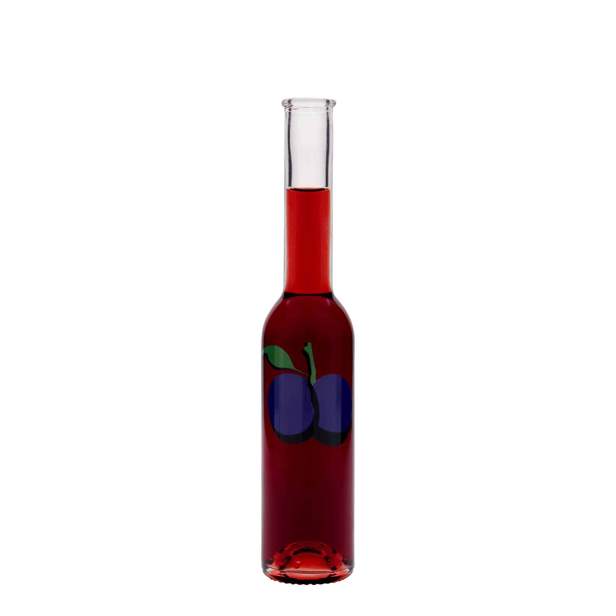 Staklena flaša 200 ml 'Opera', motiv: Šljiva, otvor: Pluto
