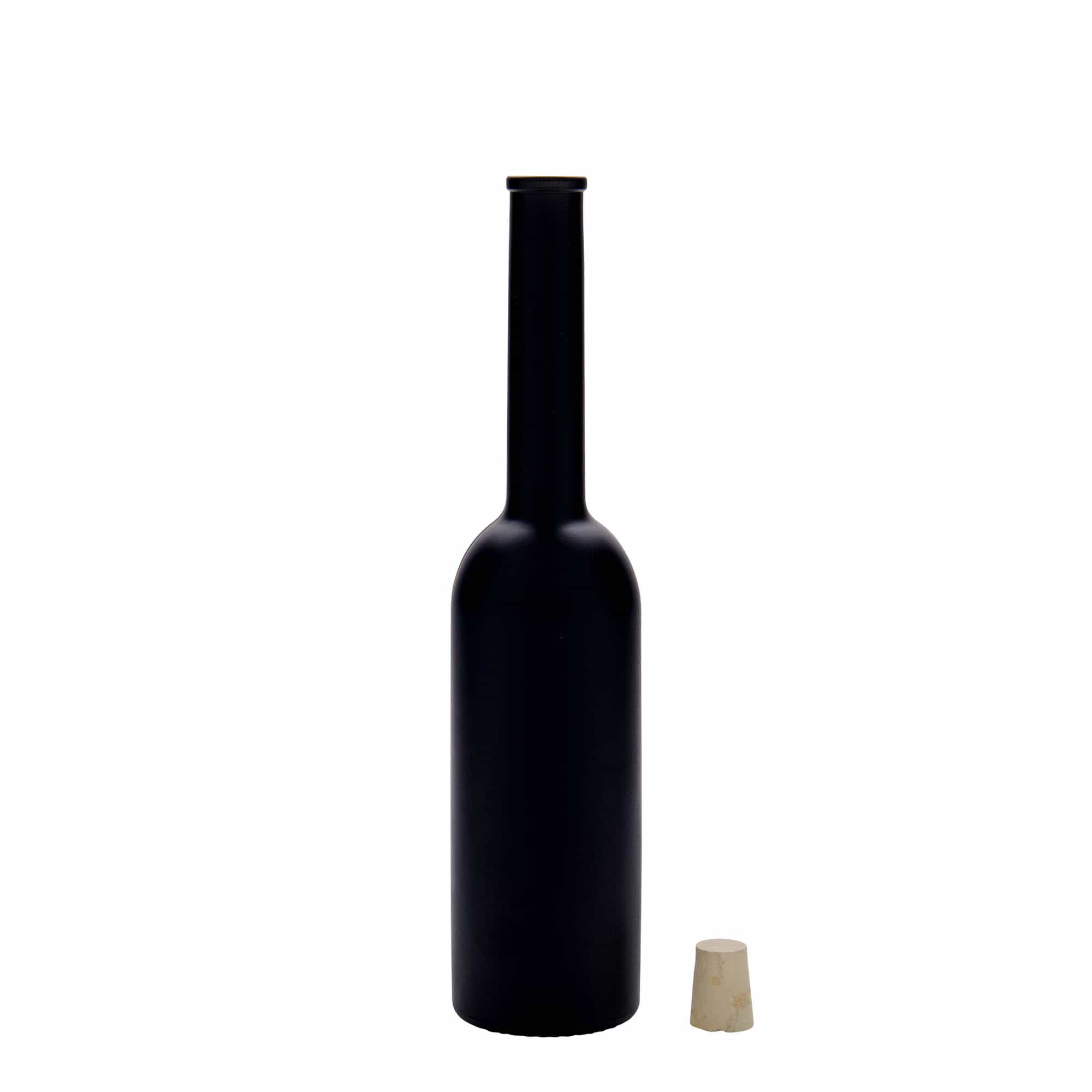 Staklena flaša 200 ml 'Opera', crna, otvor: Pluto