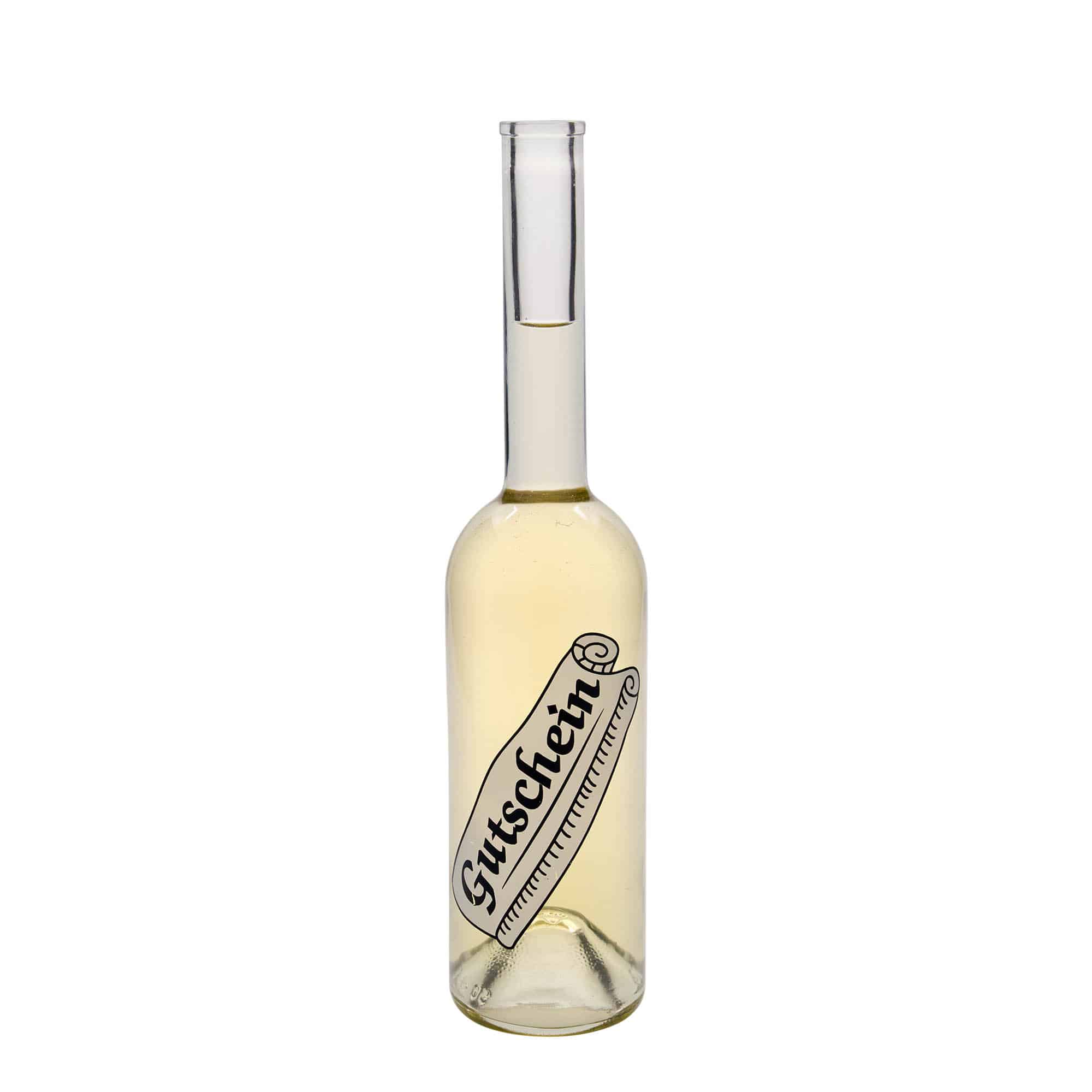 500 ml staklena boca „Opera“, motiv: poklon bon, grlo: pluta