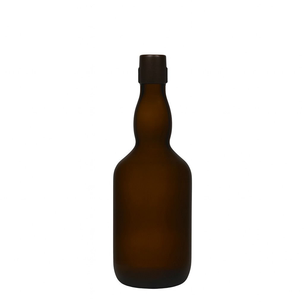 500 ml boca za pivo s grlom, staklo, antikno zeleno, otvor: zatvarač s kukom