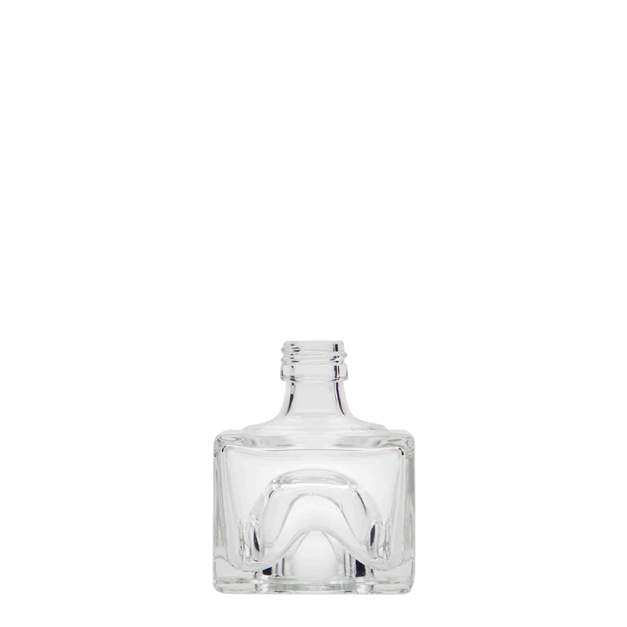 Staklena flaša 40 ml 'Cocolores', kvadratna, otvor: PP 18 Staklena flaša 40 ml 'Cocolores', kvadratna, otvor: PP 18