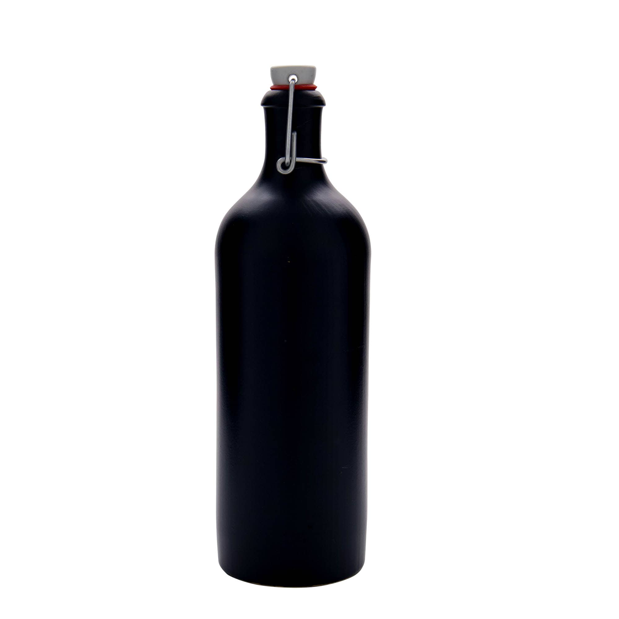 750 ml glineni vrč, kamenina, crni, otvor: zatvarač s kopčom 750 ml glineni vrč, kamenina, crni, otvor: zatvarač s kopčom