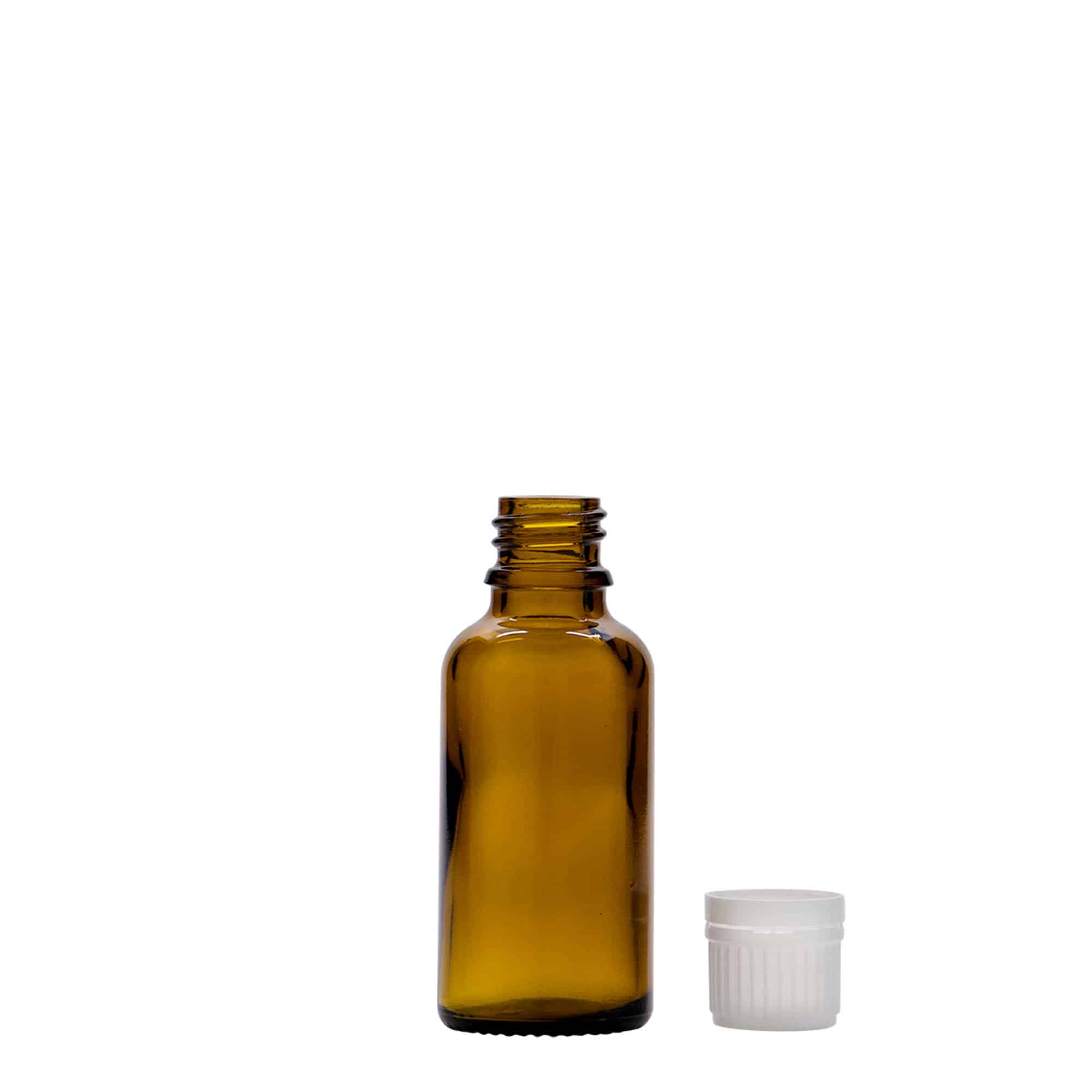 Medicinska flaša 30 ml, staklo, smeđa, otvor: DIN 18