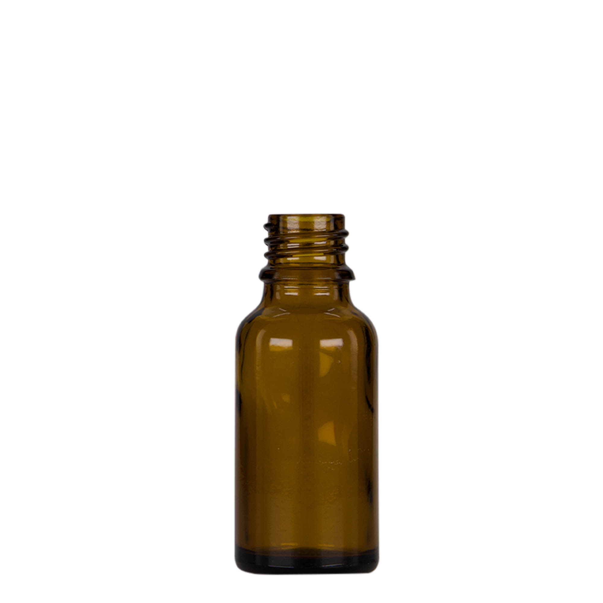 20 ml bočica s pipetom za lijekove, staklena, smeđe-crna, grlo: DIN 18