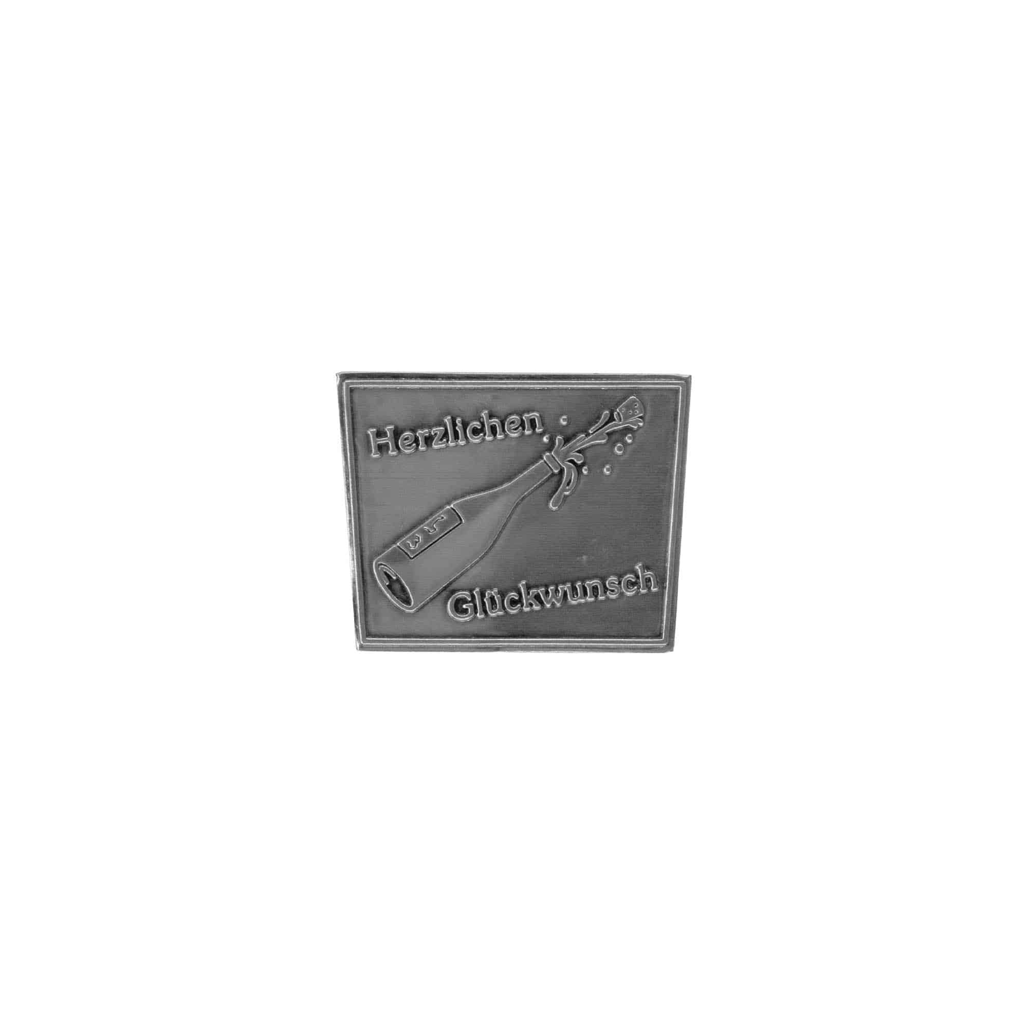 Limena etiketa 'Čestitamo', trapez, metal, srebrna Limena etiketa 'Čestitamo', trapez, metal, srebrna