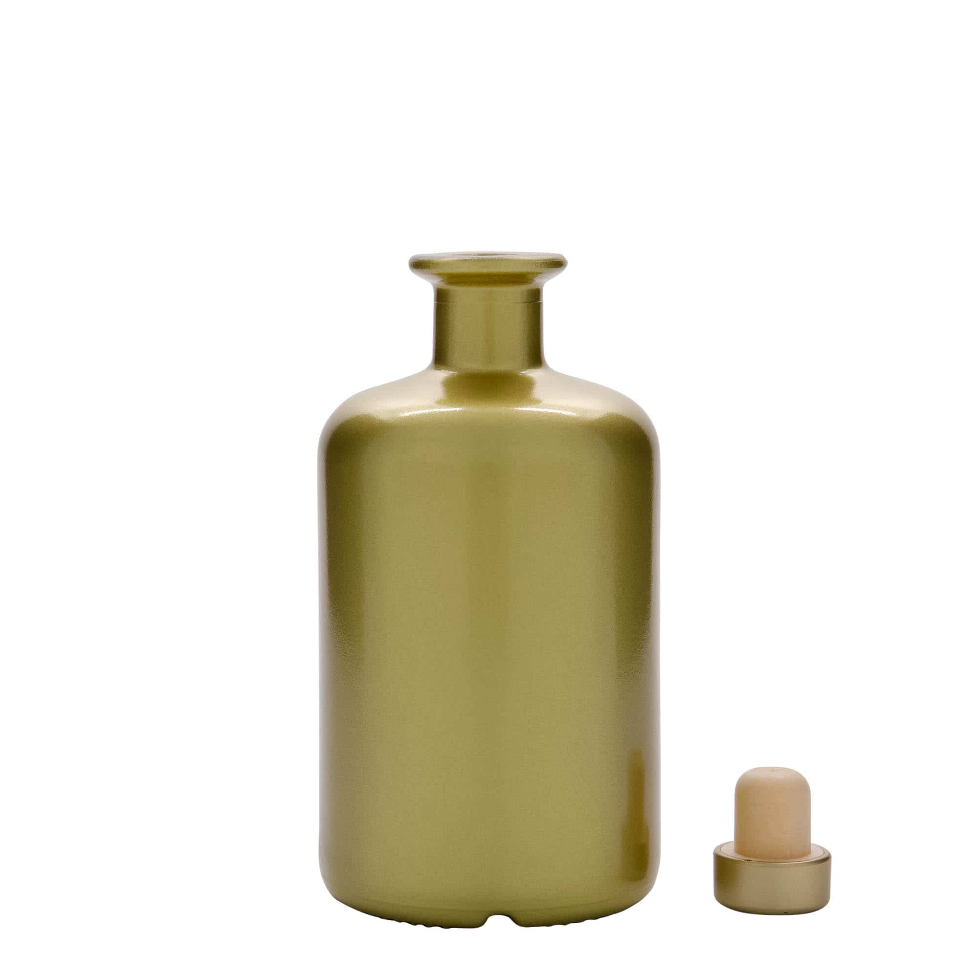 Staklena apotekarska flaša 500 ml, zlatna, otvor: Pluto