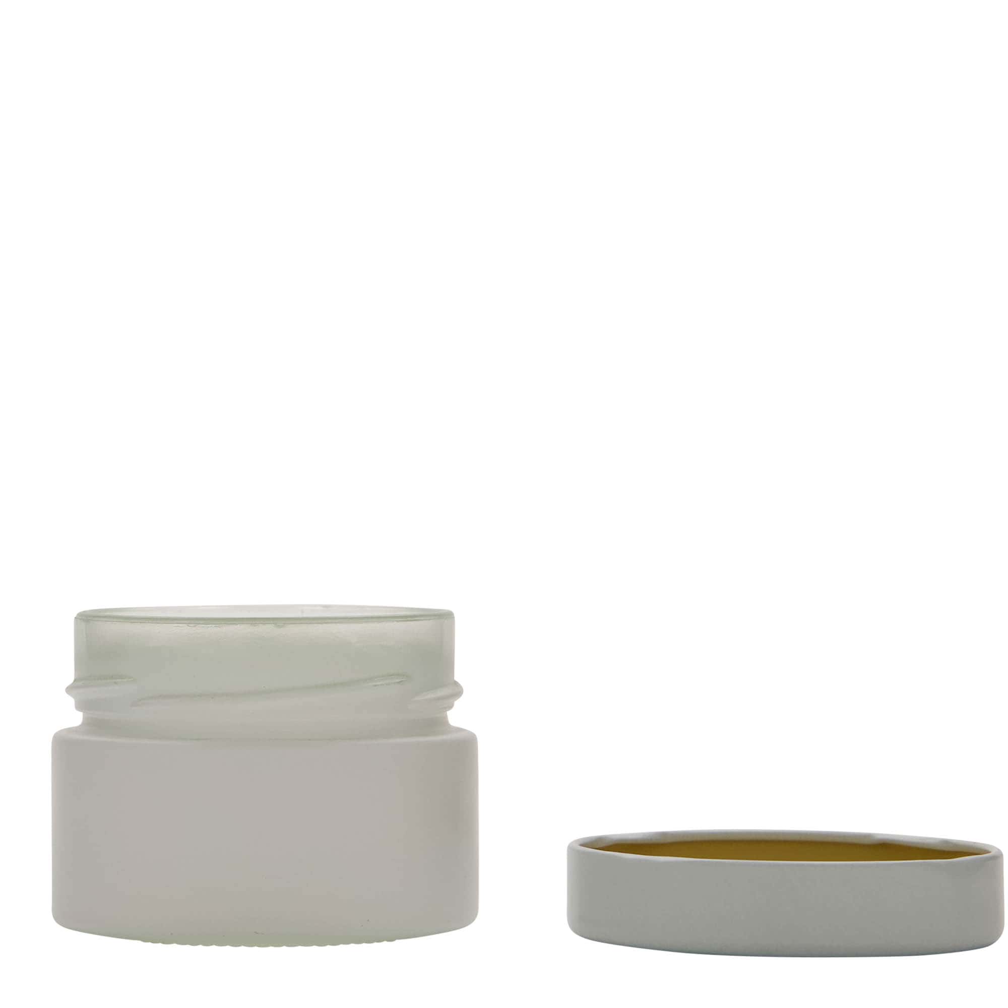 130 ml okrugla staklena boca „Aurora“, bijela, otvor: Deep-Twist-Off (DTO 66)