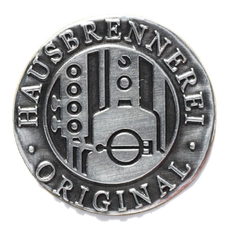 Limena etiketa 'Domaća destilerija', okrugla, metal, srebrna