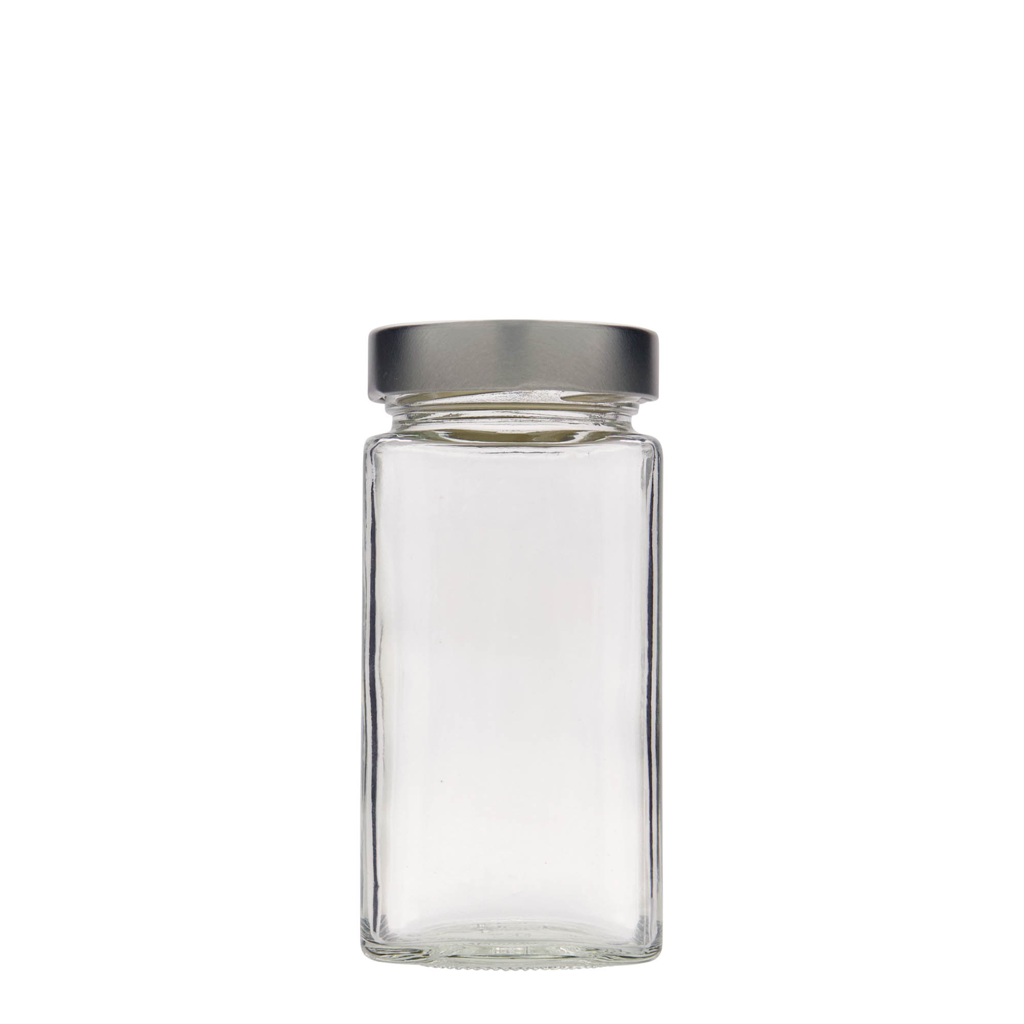 314 ml četvrtasta staklena tegla 'Funny', otvor: Deep-Twist-Off (DTO 58)