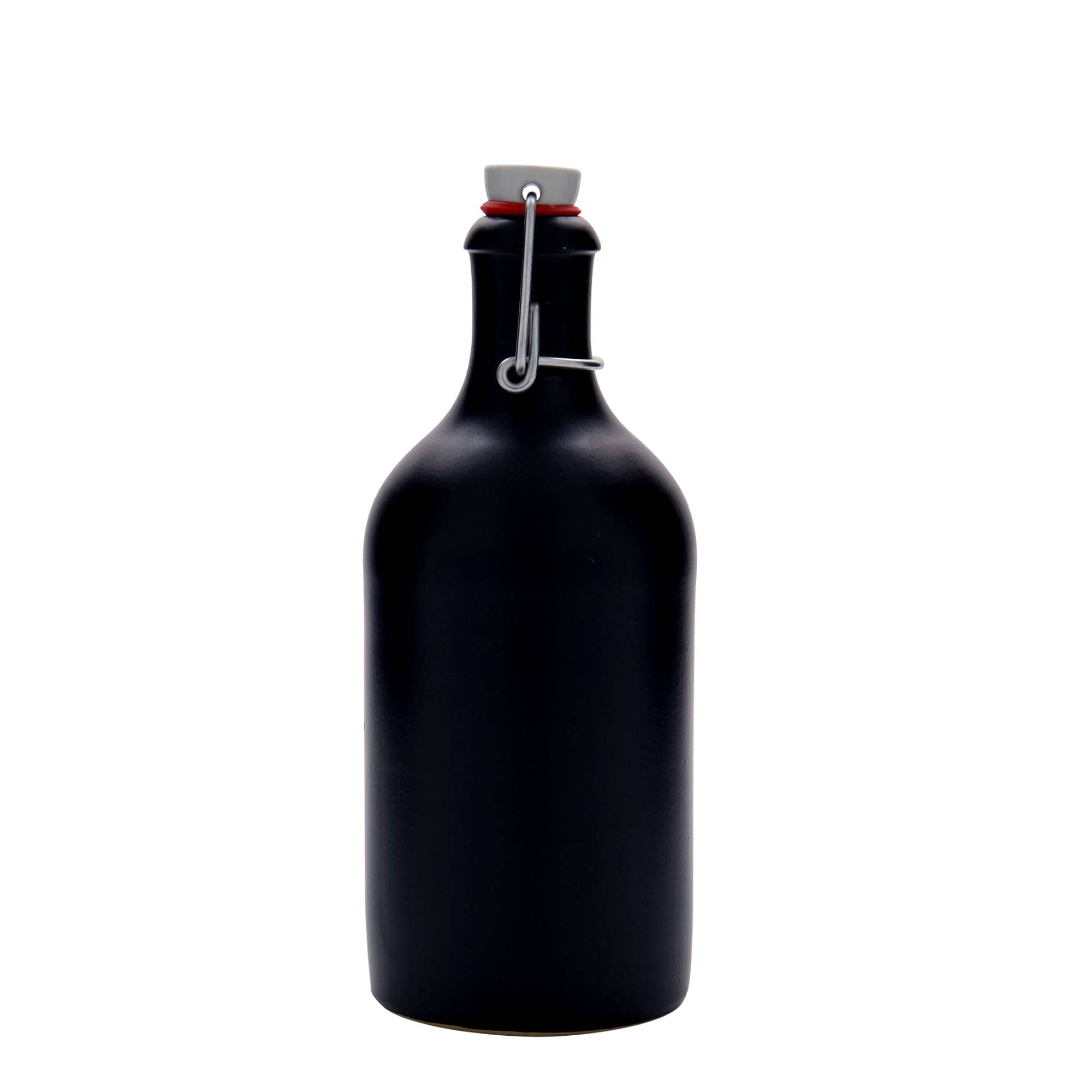 Glineni vrč 500 ml, keramika, crna, otvor: Pluto