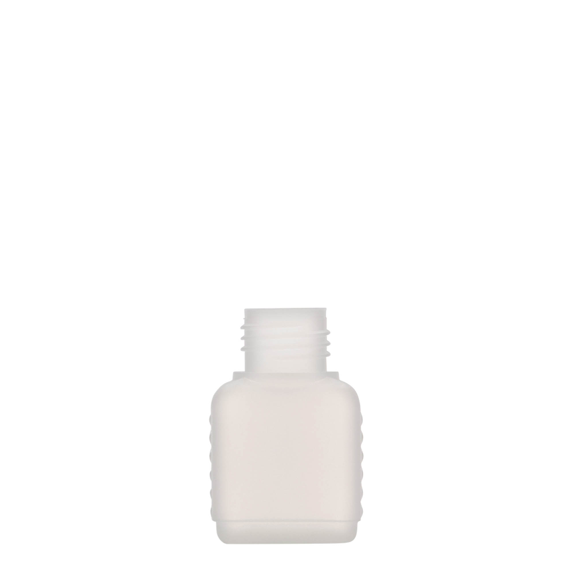 Kanister flaša 50 ml, kvadratna, HDPE plastika, prirodna, otvor: DIN 25 Kanister flaša 50 ml, kvadratna, HDPE plastika, prirodna, otvor: DIN 25
