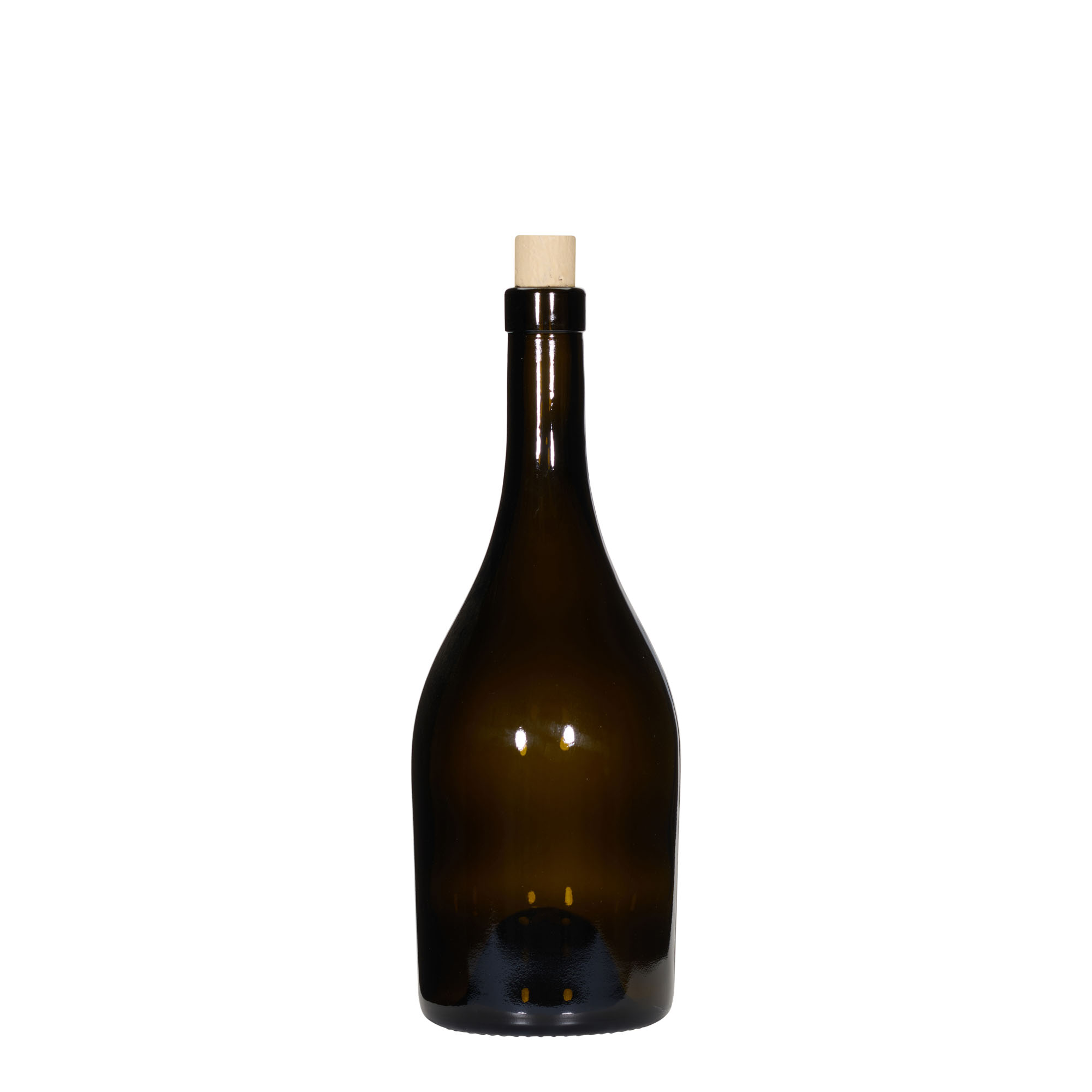 750 ml boca vina 'Exclusive', antiknozelena, grlo: pluto