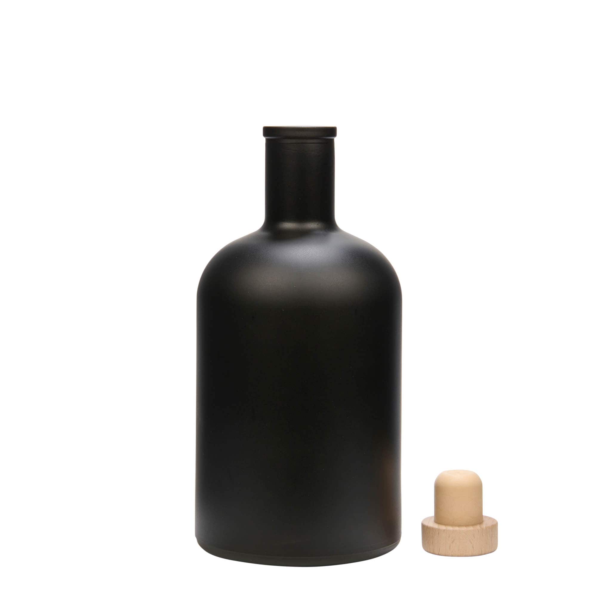 700 ml staklena boca „Gerardino“, crna, grlo: pluta