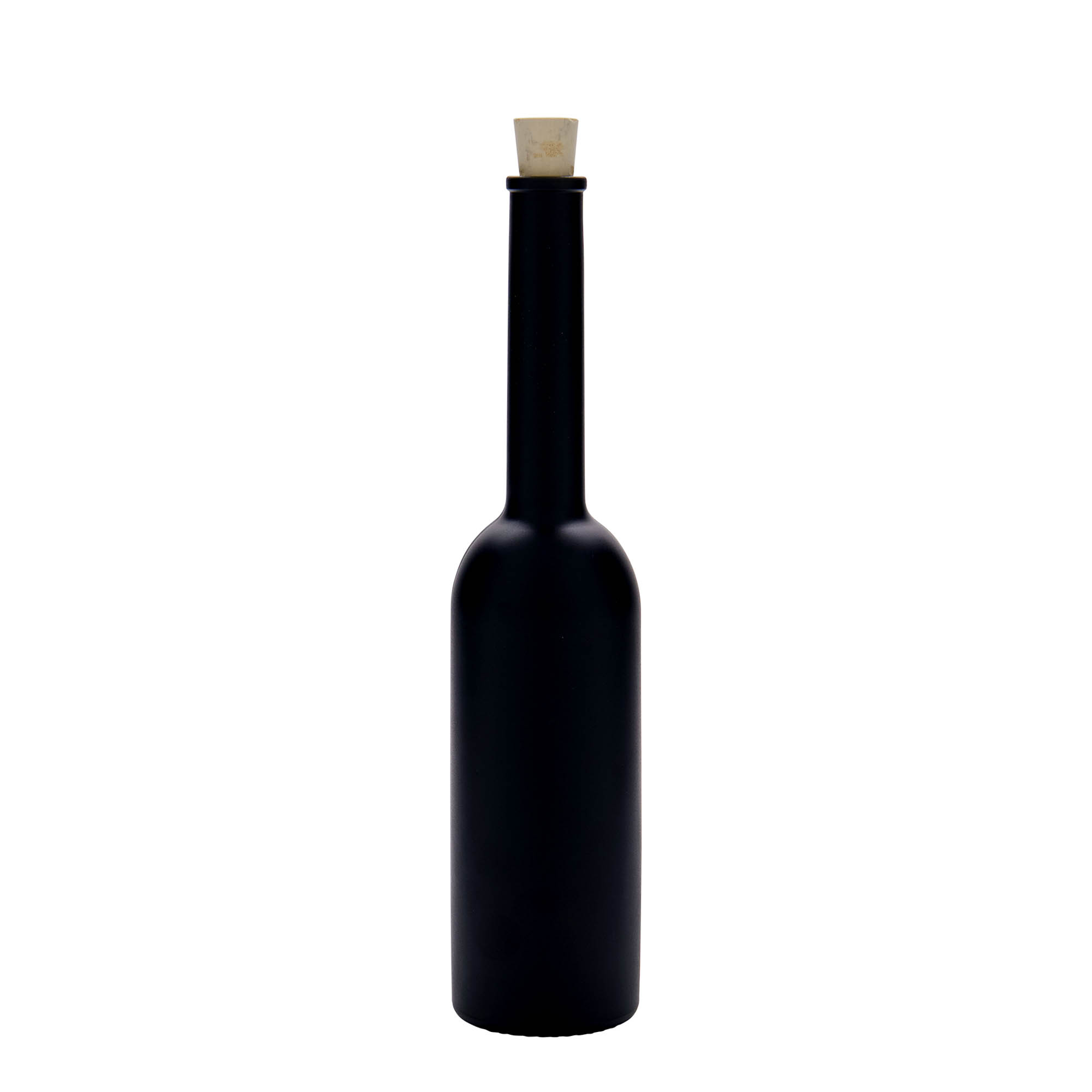 200 ml staklena boca 'Opera', crna, grlo: čep